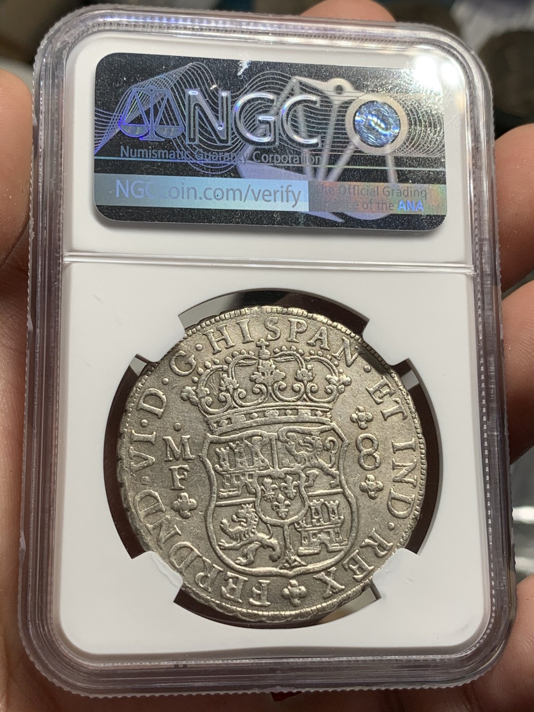 《竞宝斋》西.葡及其殖民地国家专场-第70场（全场不限金额包邮） NGC-AUD 墨西哥地球 1748年 8里亚尔大银币 早期年份 打制的非常不错