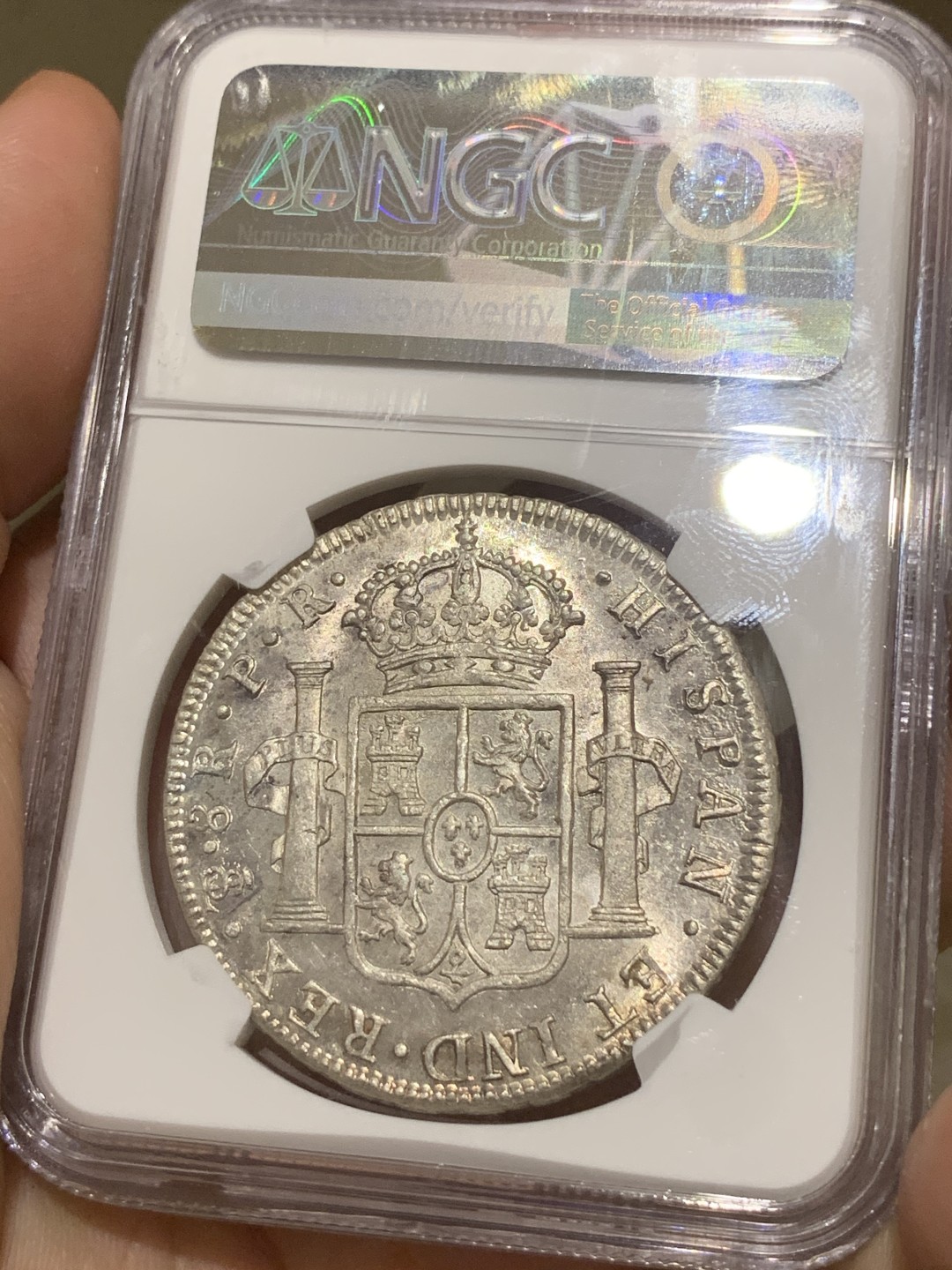 《竞宝斋》西.葡及其殖民地国家专场-第70场（全场不限金额包邮） 唯一冠军分 NGC-MS64 玻利维亚  卡洛斯三世 1777年 8里亚尔银币 top顶级收藏