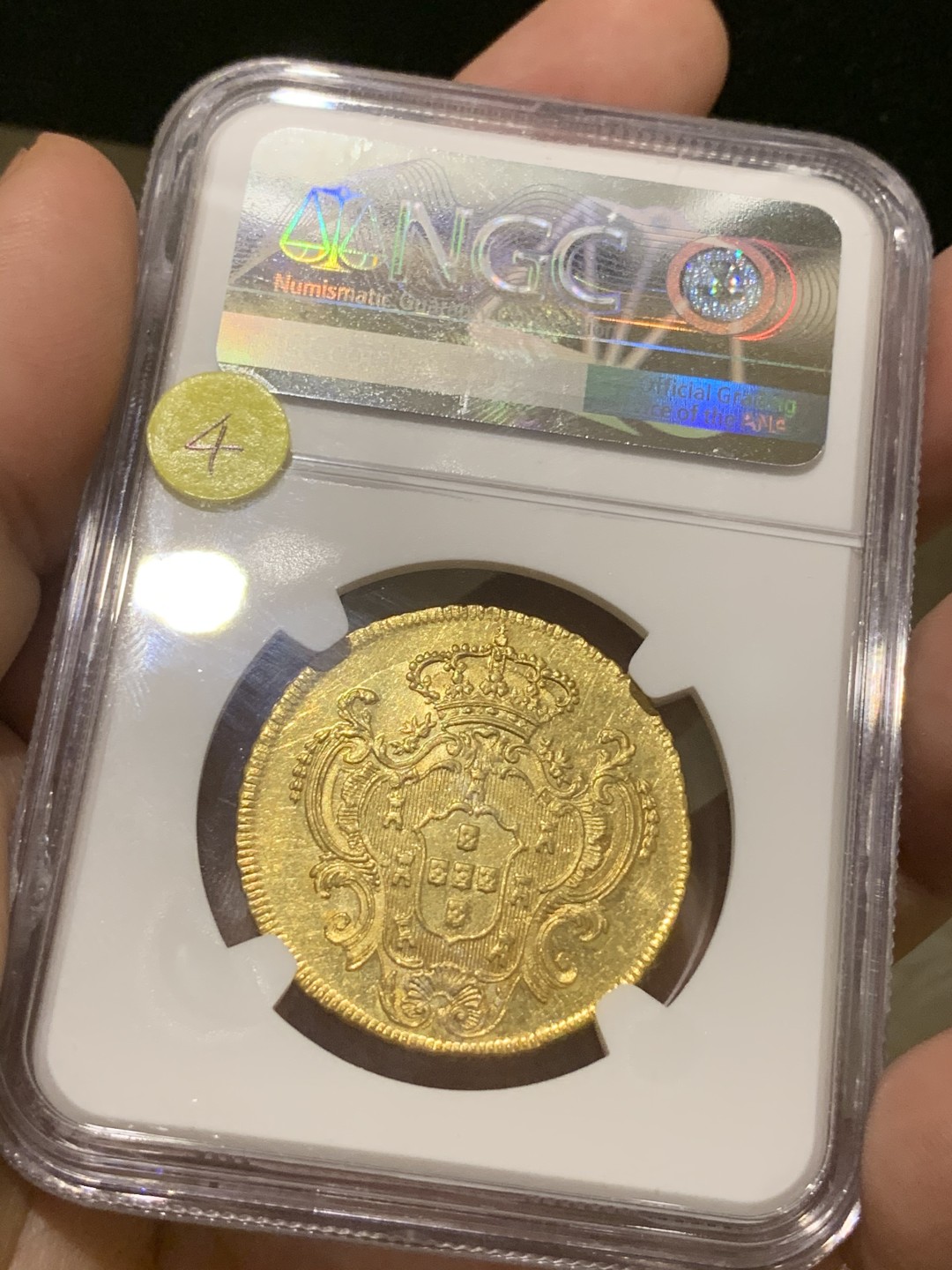 《竞宝斋》西.葡及其殖民地国家专场-第70场（全场不限金额包邮） NGC MS61 葡属 巴西1800年玛丽亚一世女王6400瑞斯金币，14.34克，名家旧藏，正背面深打略带PL感