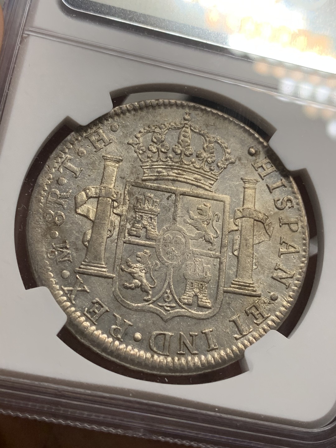 《竞宝斋》西.葡及其殖民地国家专场-第70场（全场不限金额包邮） NGC-AUD 墨西哥双柱 卡四1806年 8里亚尔大银币 打制不错 性价比优秀