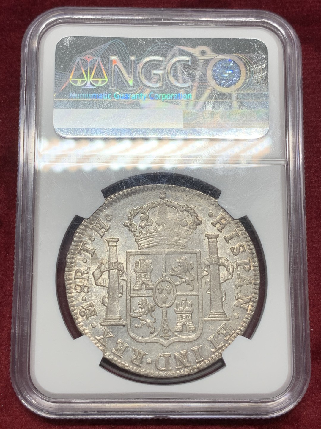 《竞宝斋》西.葡及其殖民地国家专场-第70场（全场不限金额包邮） NGC-AU58 墨西哥双柱 费迪南七世 1809年 8里亚尔 过渡年份 臆造头像 潜力巨大 原光深打   