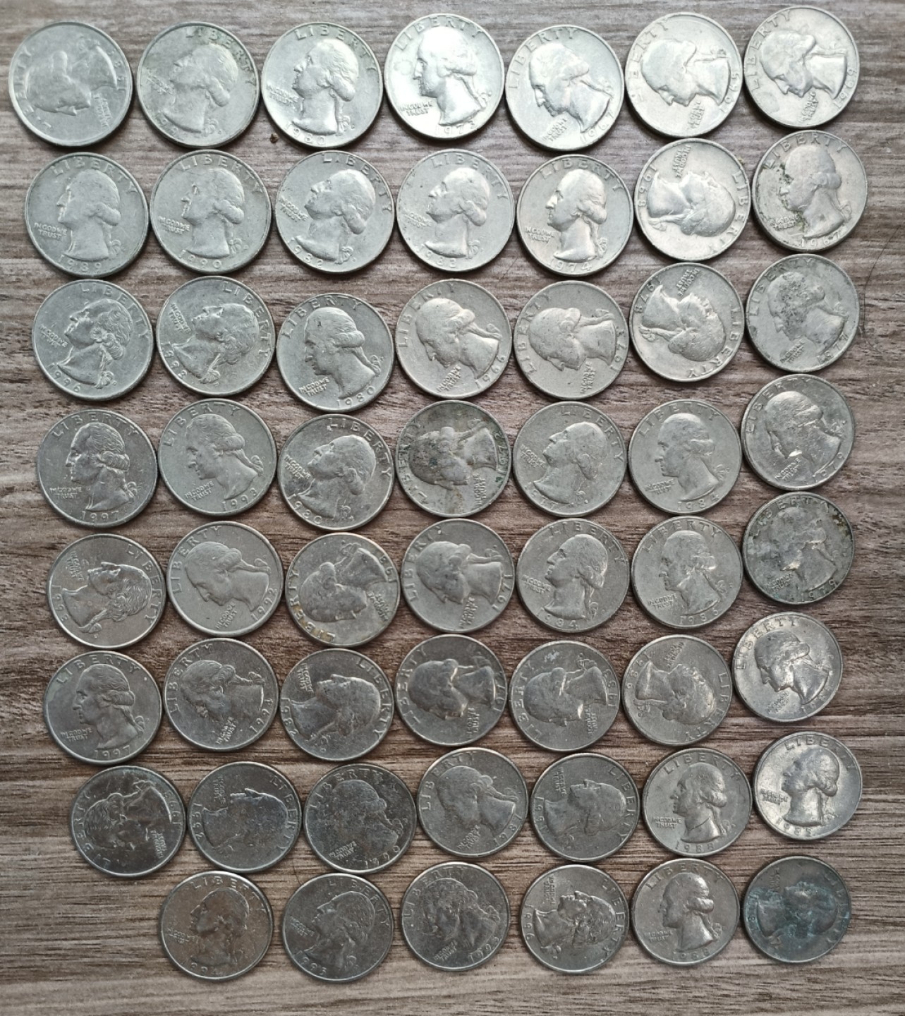 泡泡堂第三十五期  世界硬币纪念章专场（无押金，无佣金，捡漏，全场20包邮，偏远地区除外） 美国不同年份版别25美分55个