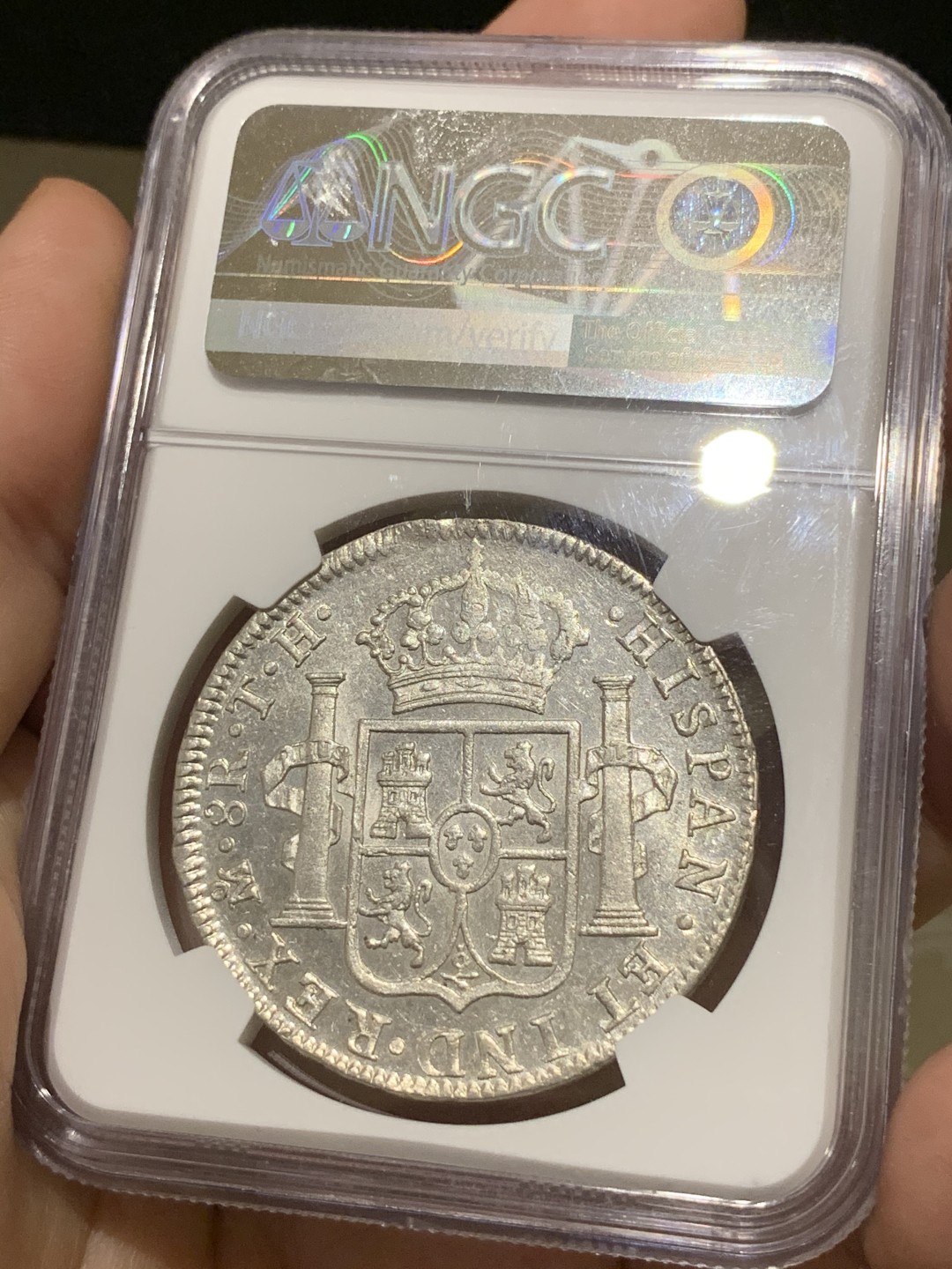 《竞宝斋》西.葡及其殖民地国家专场-第70场（全场不限金额包邮） NGC-MS61 西属墨西哥 卡四 1808年  8里亚尔双柱大银币 状态不输62