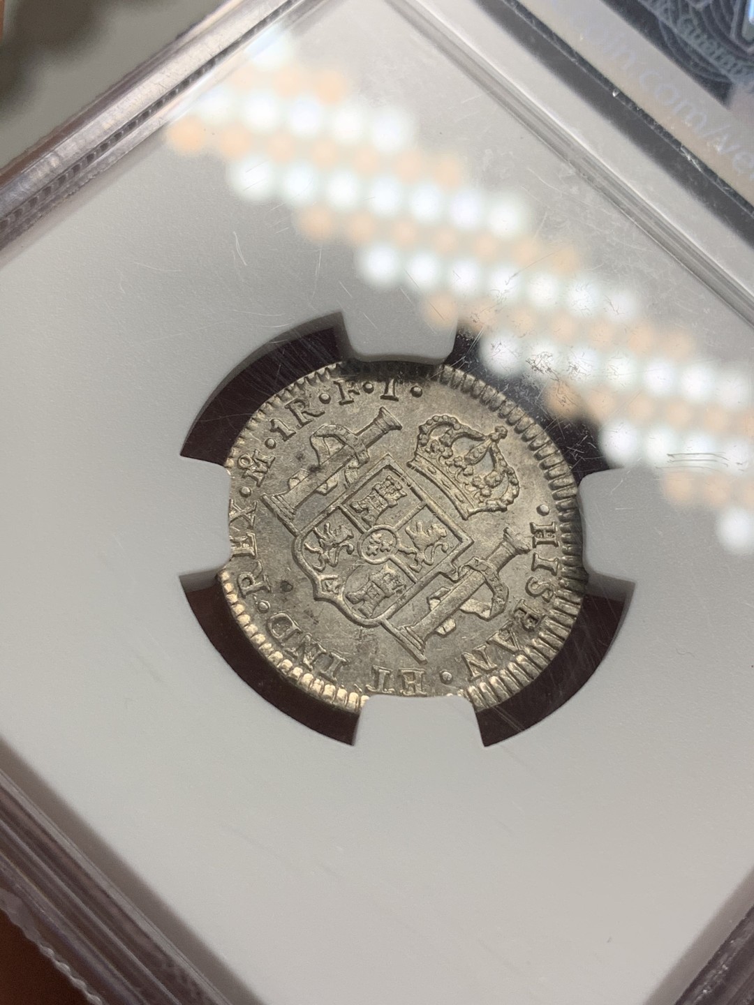 《竞宝斋》西.葡及其殖民地国家专场-第70场（全场不限金额包邮） NGC-AU55 墨西哥卡洛斯四世 1803年 1里亚尔银币 原味原光 小耗子 好品难得