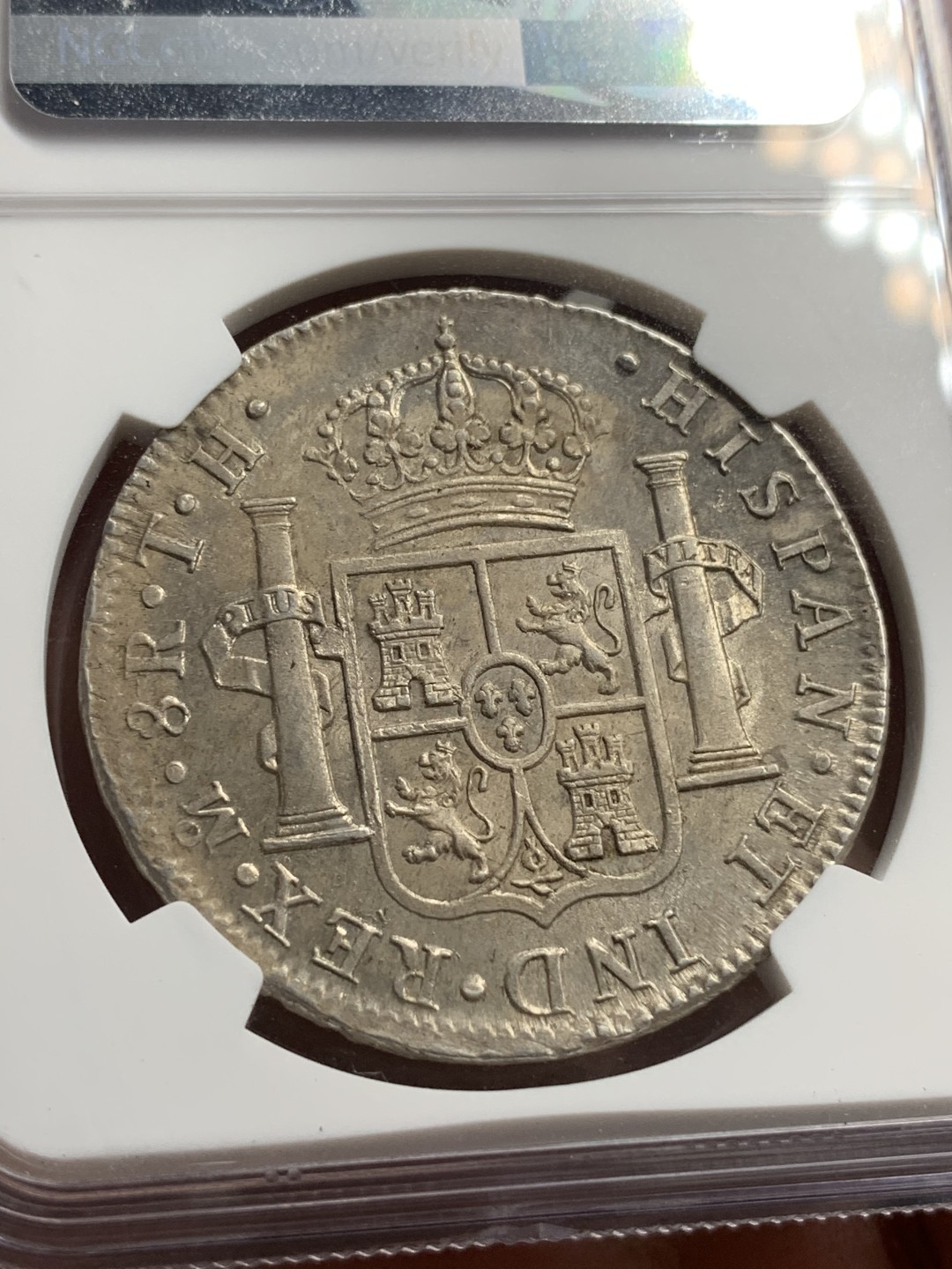 《竞宝斋》西.葡及其殖民地国家专场-第70场（全场不限金额包邮） NGC-UNCD 墨西哥 1806年 卡洛斯四世双柱8R大银币 双面深打好状态背面带点光