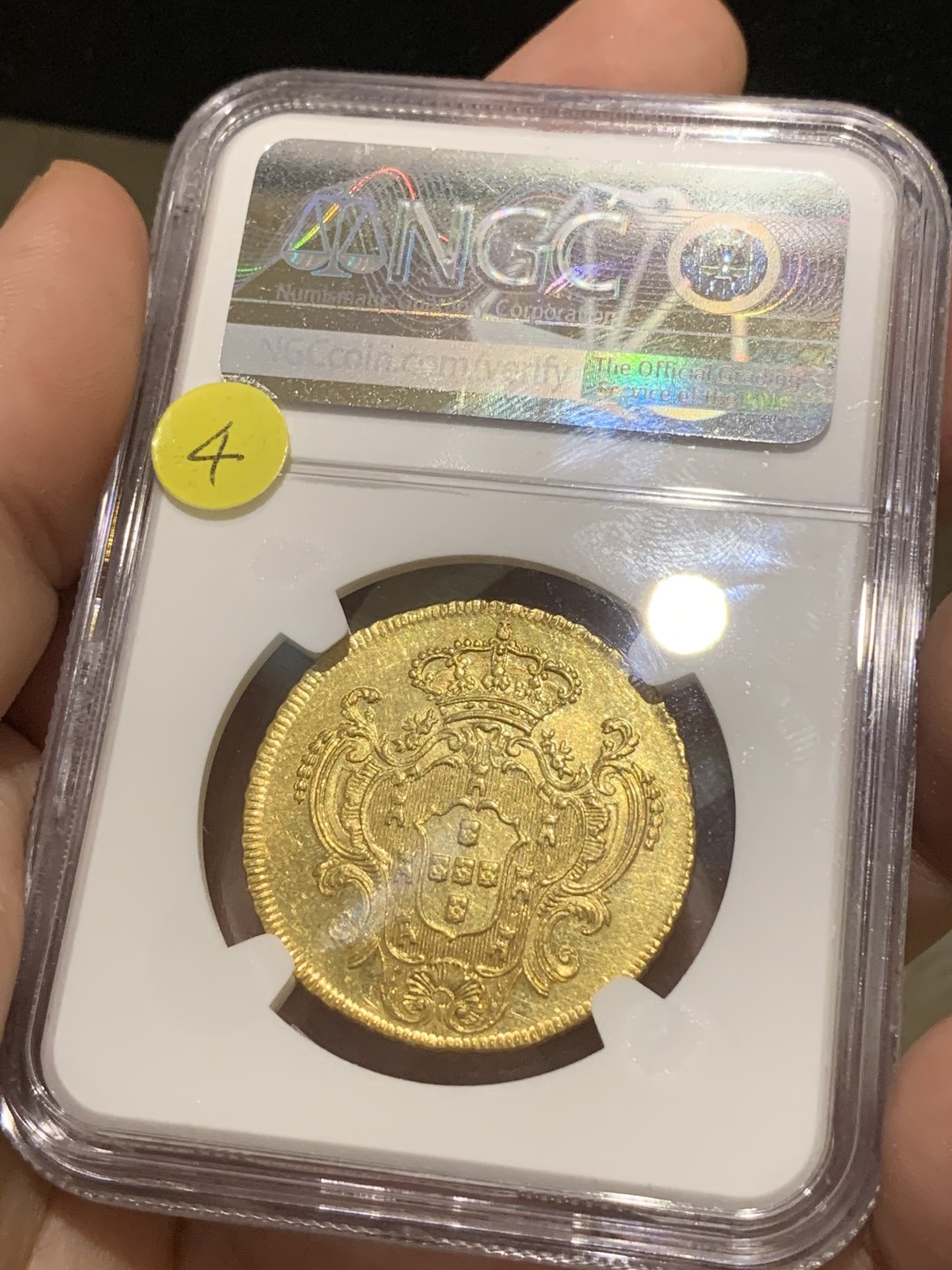 《竞宝斋》西.葡及其殖民地国家专场-第70场（全场不限金额包邮） NGC MS61 葡属 巴西1800年玛丽亚一世女王6400瑞斯金币，14.34克，名家旧藏，正背面深打略带PL感