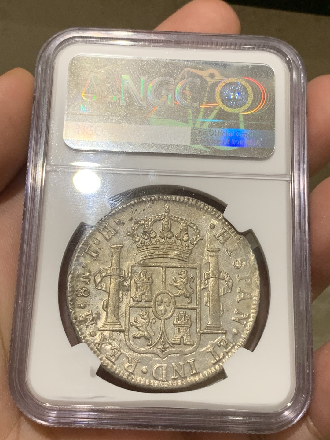 《竞宝斋》西.葡及其殖民地国家专场-第70场（全场不限金额包邮） NGC-MS62 墨西哥双柱 卡四 1807年 8里亚尔 双柱大银币 高等级状态 笑容可掬