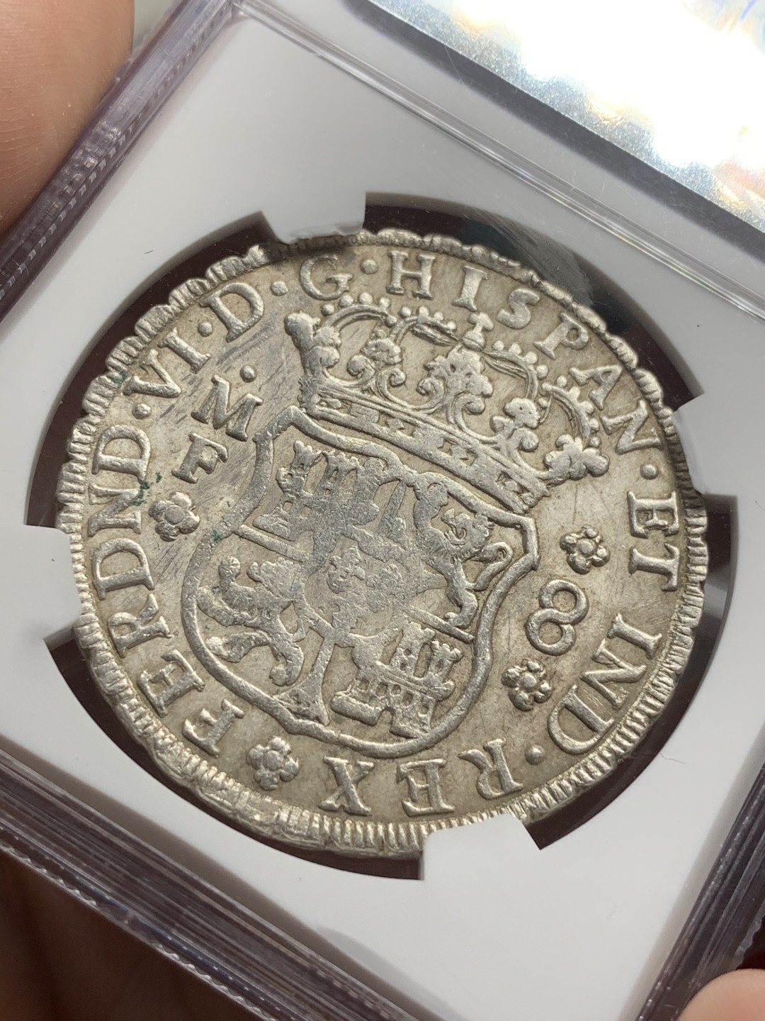 《竞宝斋》西.葡及其殖民地国家专场-第70场（全场不限金额包邮） NGC-AUD 墨西哥1753年 地球双柱大银币 中期年份 风格粗狂 值得收藏