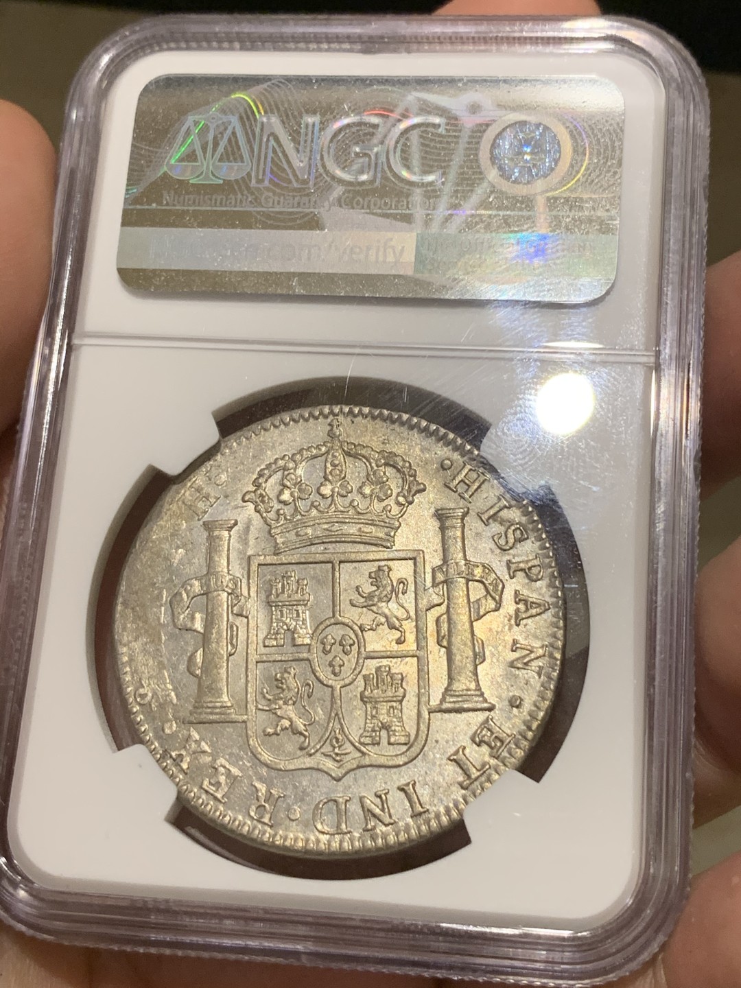 《竞宝斋》西.葡及其殖民地国家专场-第70场（全场不限金额包邮） NGC-MS62 墨西哥 1808年 卡四  8里亚尔双柱大银币  原光四射 原味深打  收藏必选