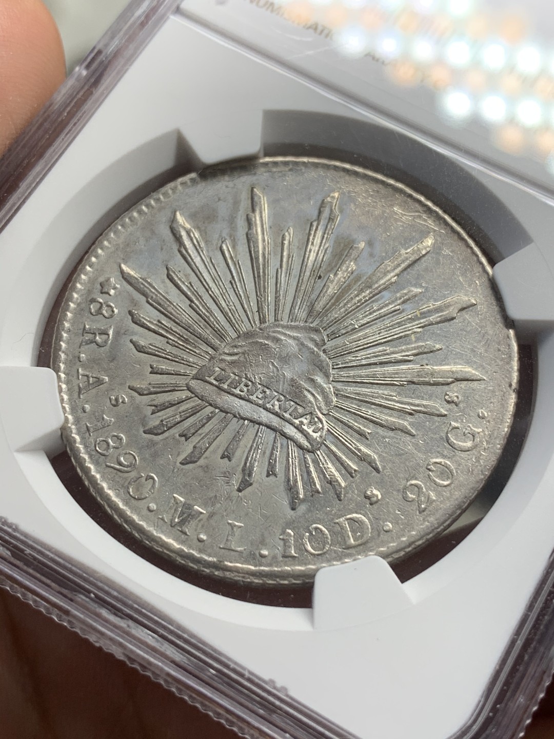 《竞宝斋》西.葡及其殖民地国家专场-第70场（全场不限金额包邮） NGC-AUD 墨西哥花边鹰洋  1890年AS ML版 8R银币  原味带底光 