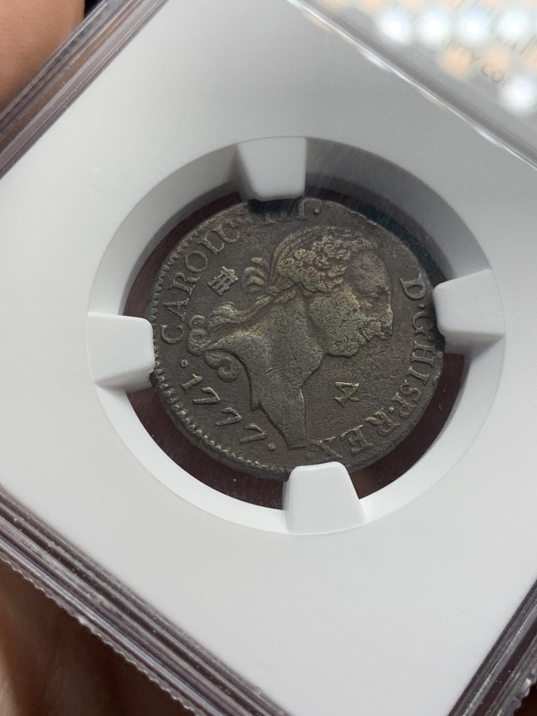 《竞宝斋》西.葡及其殖民地国家专场-第70场（全场不限金额包邮） NGC 评级 西班牙1777年  卡洛斯三世 4M铜币 磨损小 保存的不错