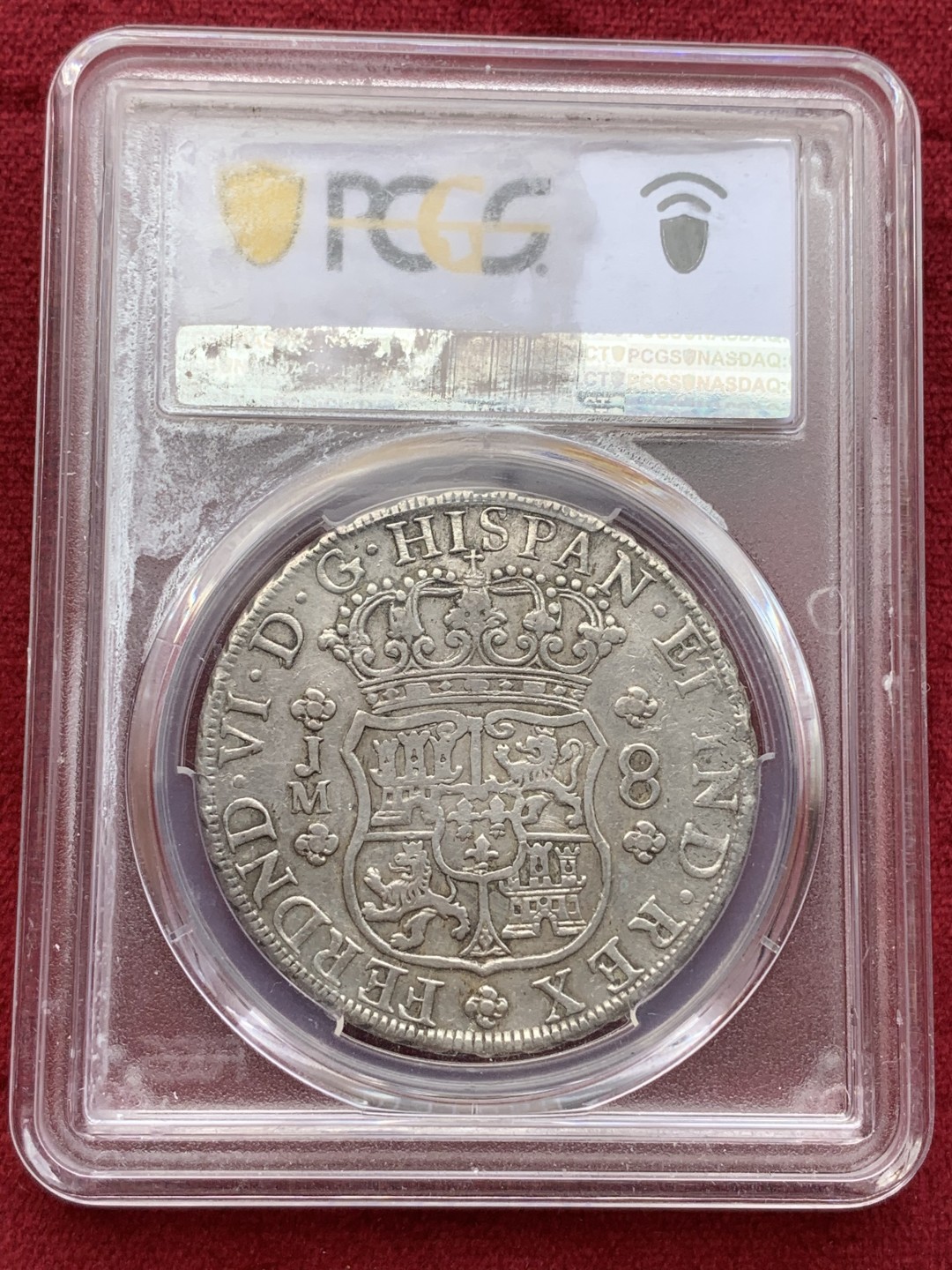 《竞宝斋》西.葡及其殖民地国家专场-第70场（全场不限金额包邮） PCGS XF45 1760年西属秘鲁地球双柱银币 名家旧藏，热门秘鲁