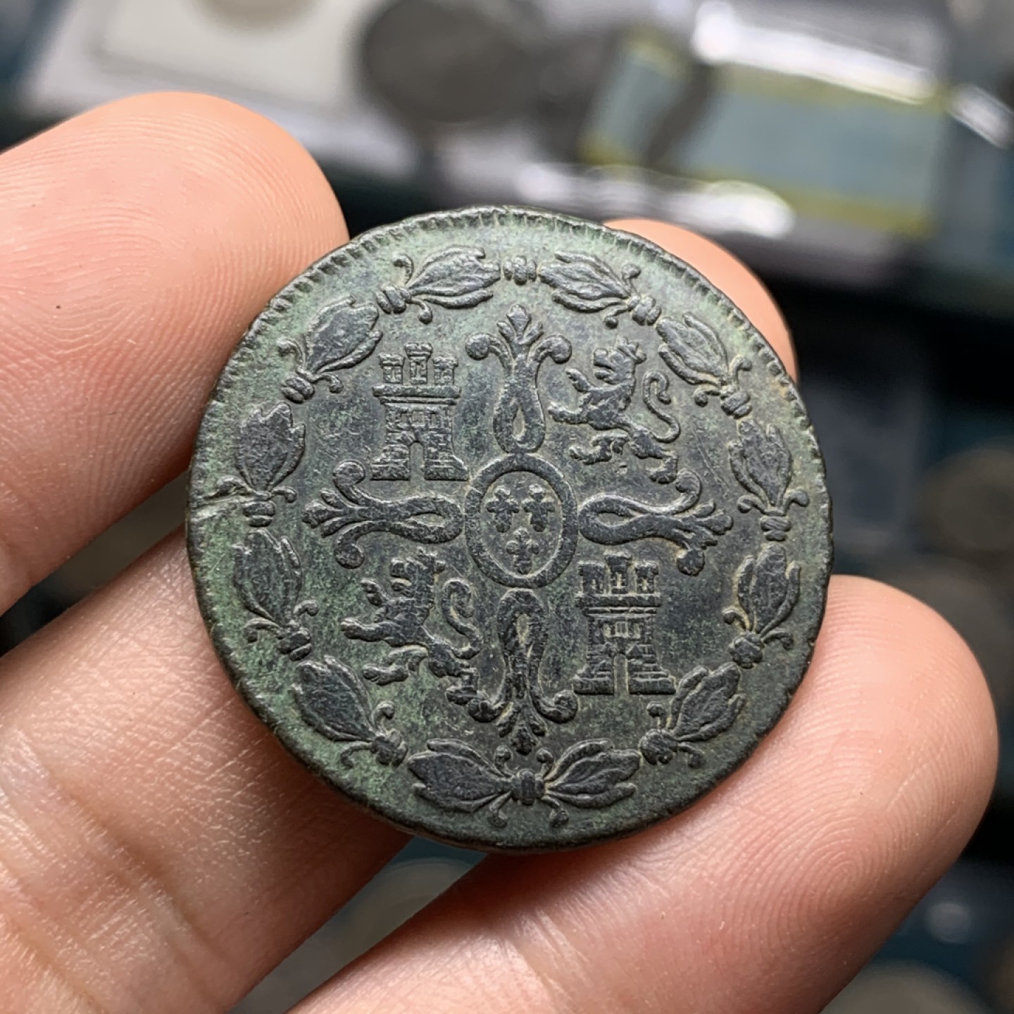 《竞宝斋》西.葡及其殖民地国家专场-第70场（全场不限金额包邮） 西班牙 本土 1775年 卡三 8M 大铜币 包浆好 磨损非常小 细节见图