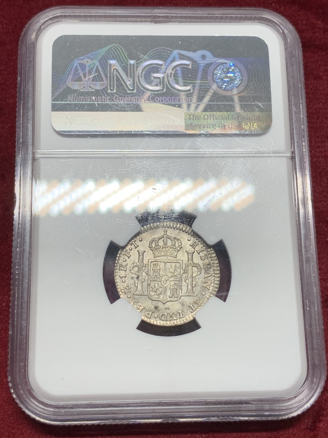 《竞宝斋》西.葡及其殖民地国家专场-第70场（全场不限金额包邮） NGC-AU55 墨西哥卡洛斯四世 1803年 1里亚尔银币 原味原光 小耗子 好品难得