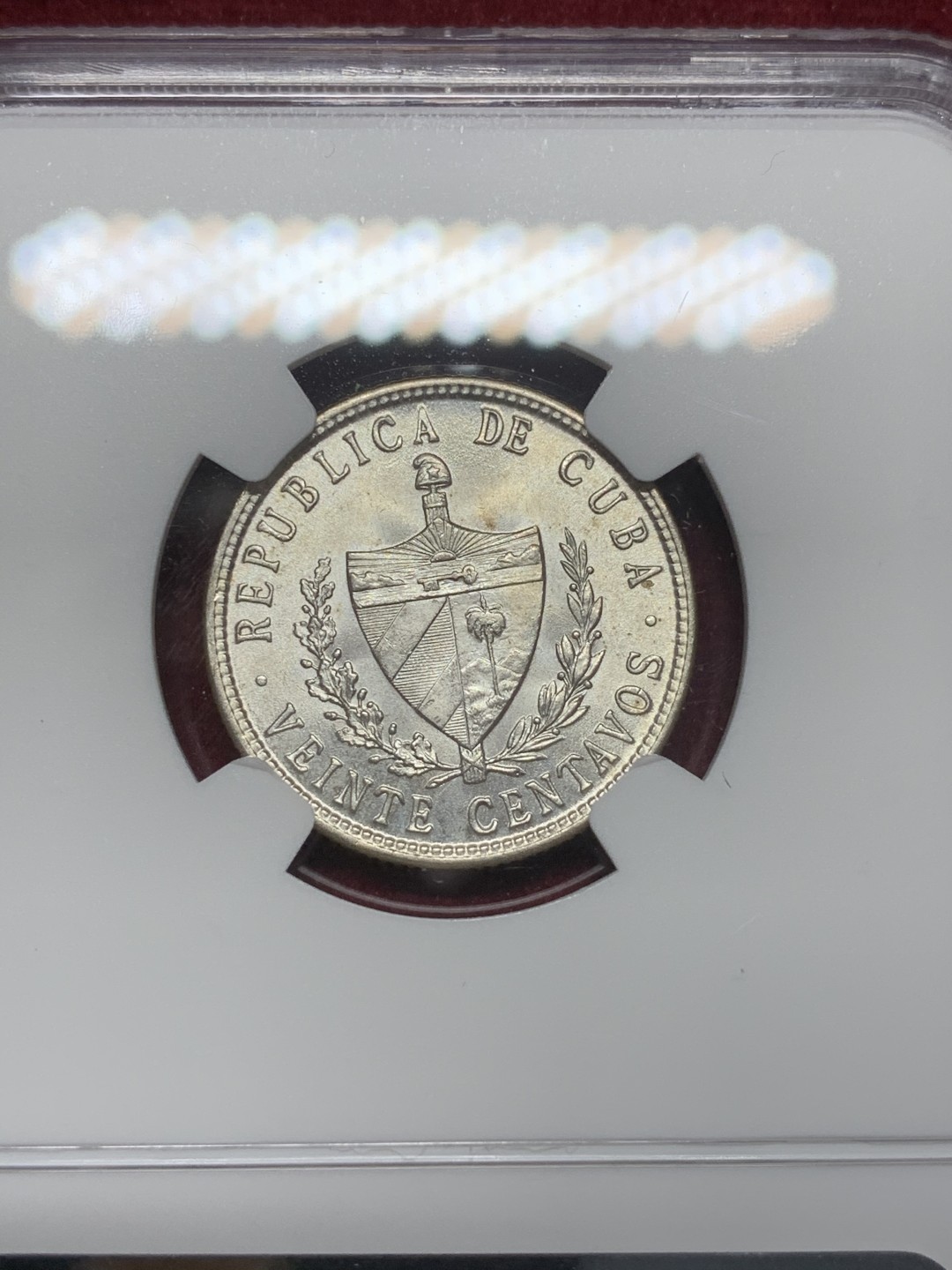 《竞宝斋》西.葡及其殖民地国家专场-第70场（全场不限金额包邮） NGC-MS65 古巴 1949年 大五星 20分银币 顶级分数 最新成交312美元，65+的2000美元 性价比极高