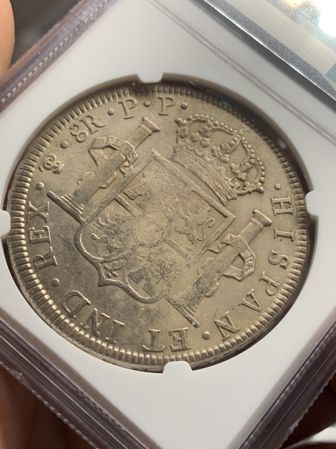 《竞宝斋》西.葡及其殖民地国家专场-第70场（全场不限金额包邮） NGC-AUD 玻利维亚 卡四 1802年 双柱大银币 相对少见的国家 实惠品