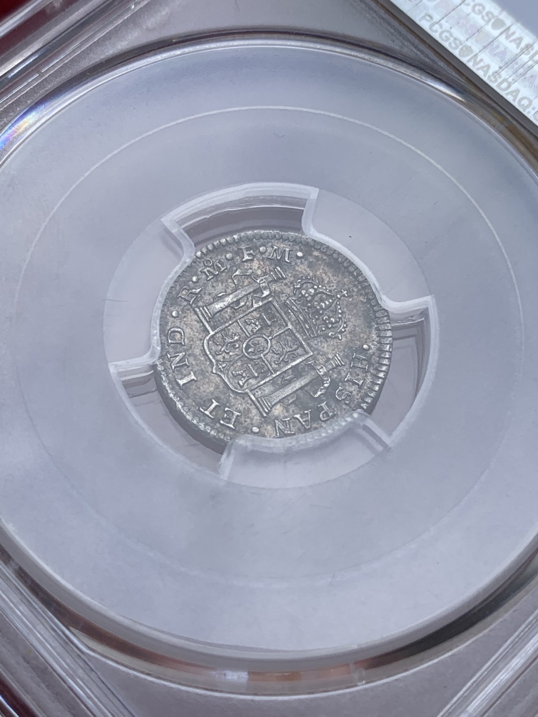 《竞宝斋》西.葡及其殖民地国家专场-第70场（全场不限金额包邮） PCGS AU58 墨西哥1774卡洛斯三世1/2R银币 PCGS错标1R   细节包浆非常到位