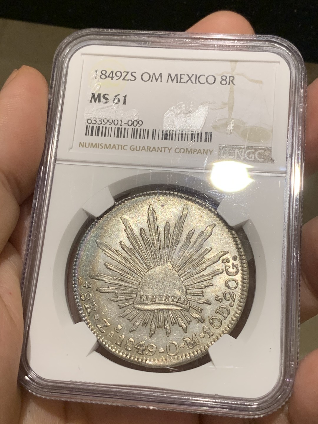 《竞宝斋》西.葡及其殖民地国家专场-第70场（全场不限金额包邮） NGC MS61 墨西哥 1849年 中期 鹰洋银币 这个状态相当难得 双面环彩 甚是好看