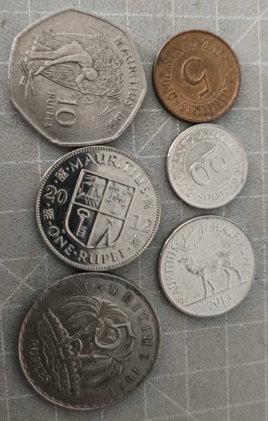 泡泡堂第十四期   世界硬币专场 毛里求斯一套六枚
