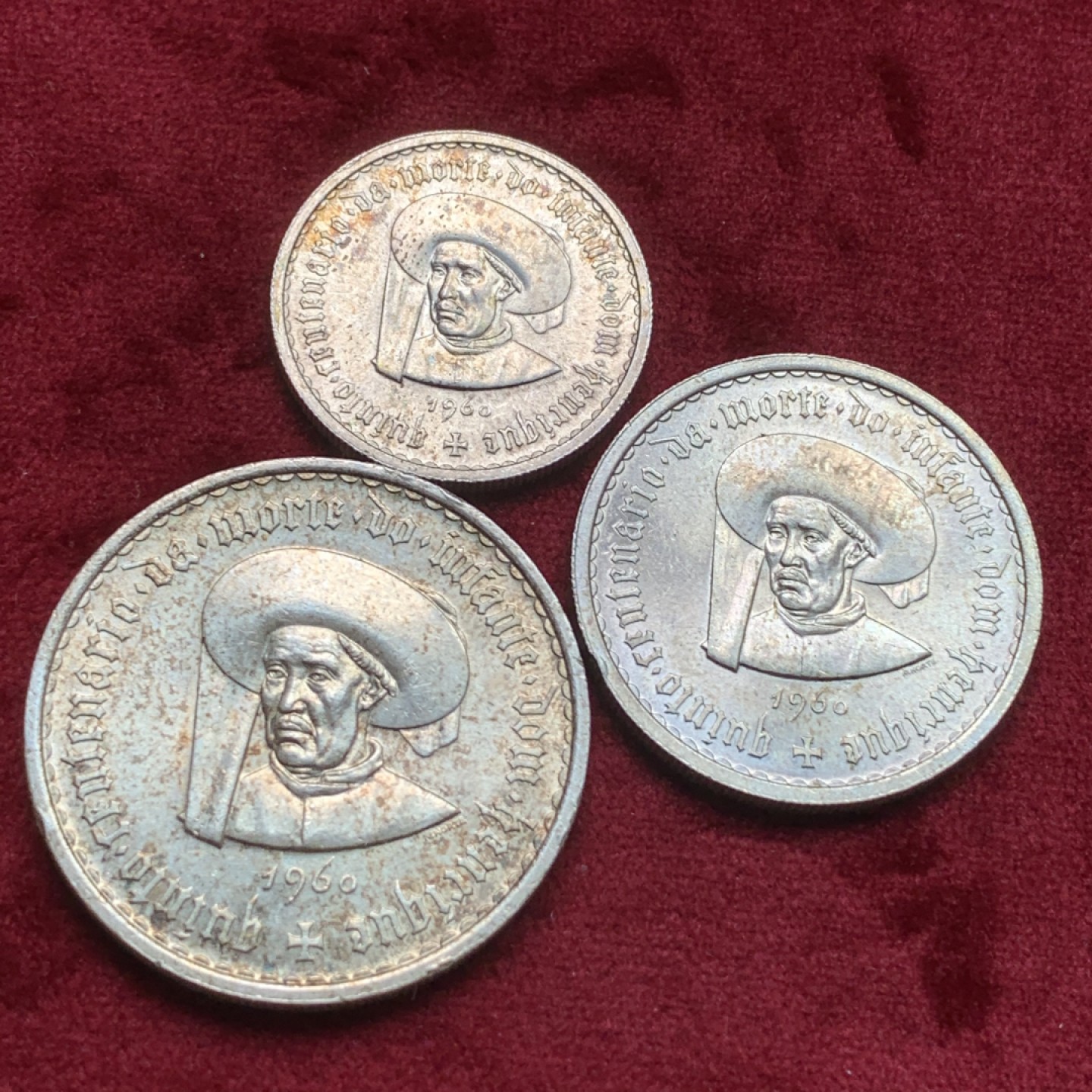 《竞宝斋》西.葡及其殖民地国家专场-第70场（全场不限金额包邮） （3枚一套）UNC品 葡萄牙 1966年 纪念航海家 亨利王子逝世100周年 5，10，20面值 3枚总重40.5克