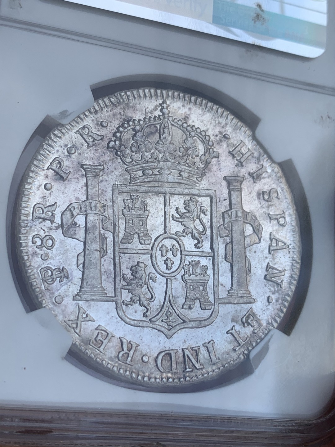 《竞宝斋》西.葡及其殖民地国家专场-第70场（全场不限金额包邮） 唯一冠军分 NGC-MS64 玻利维亚  卡洛斯三世 1777年 8里亚尔银币 top顶级收藏