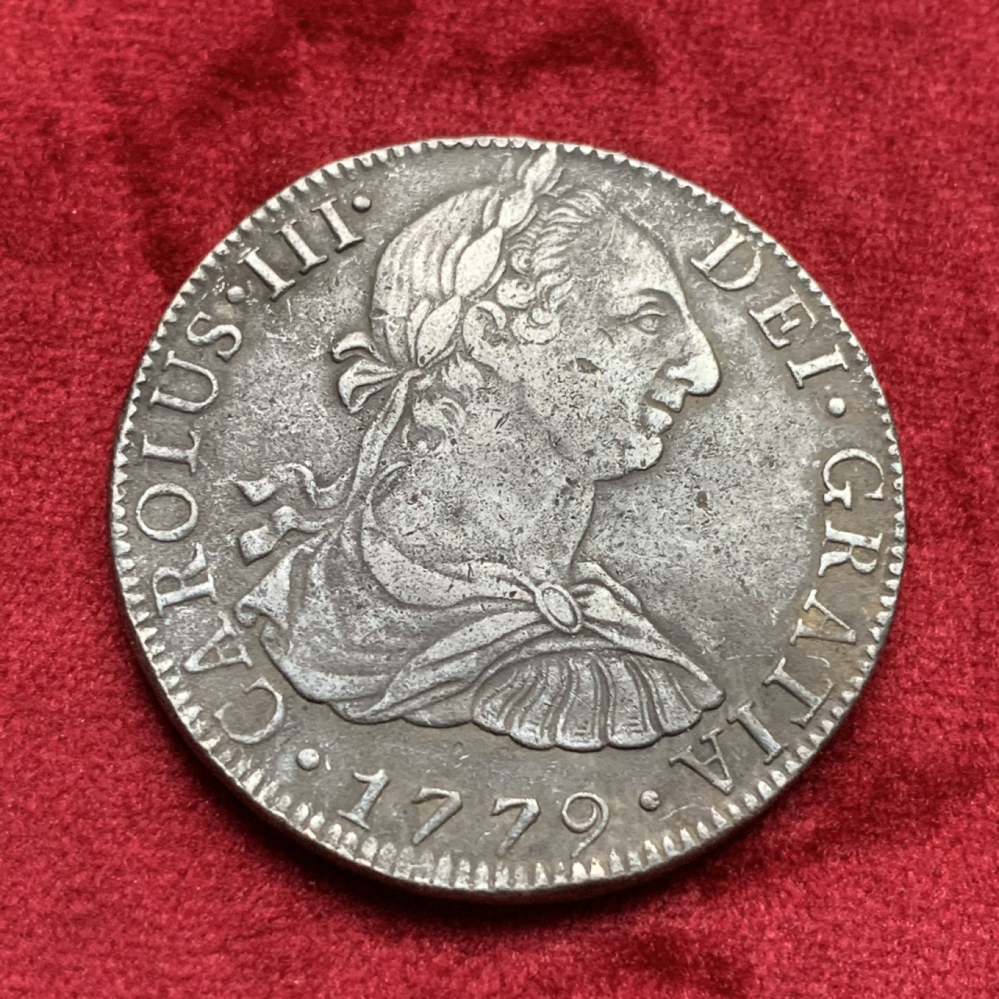 《竞宝斋》西.葡及其殖民地国家专场-第70场（全场不限金额包邮） 墨西哥1779年 卡洛斯三世 8R银币，黑漆古包浆