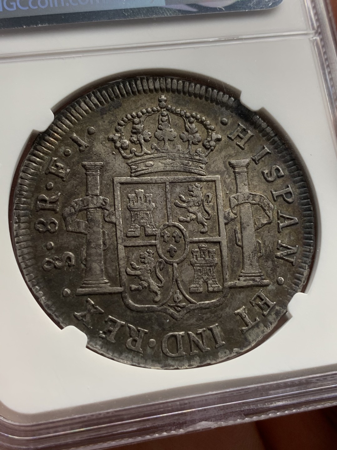 《竞宝斋》西.葡及其殖民地国家专场-第70场（全场不限金额包邮） NGC-XF45 智利！费迪南七世 1812年 8R双柱大银币 双柱易得 智利难求