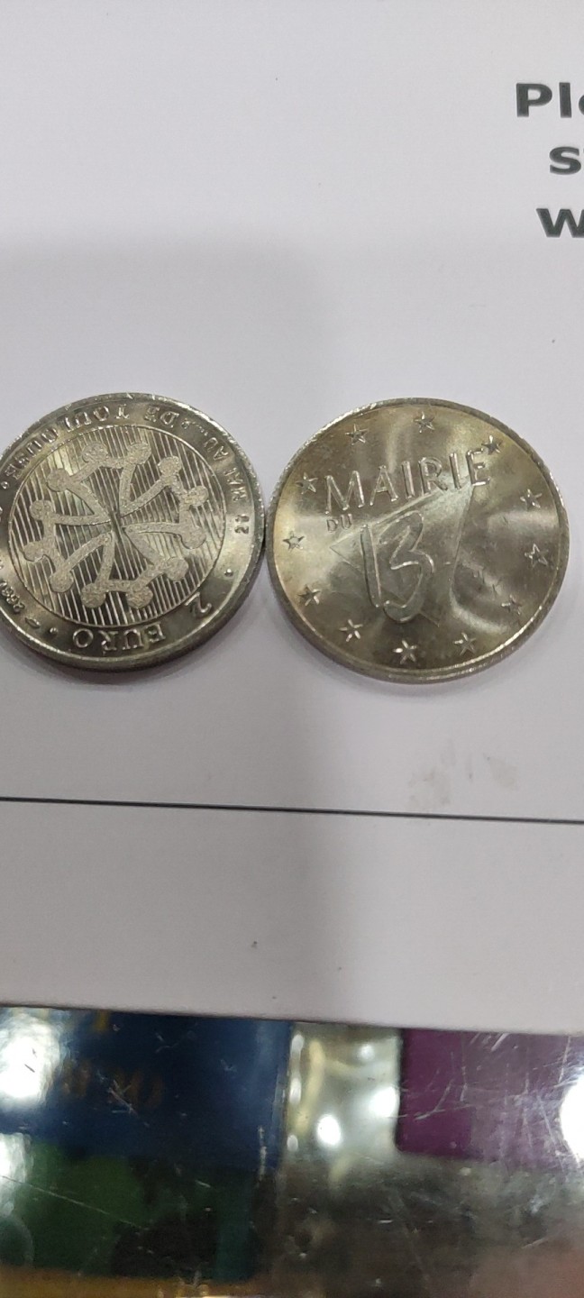 2欧元纪念币法国图品铁络和13区纪念币