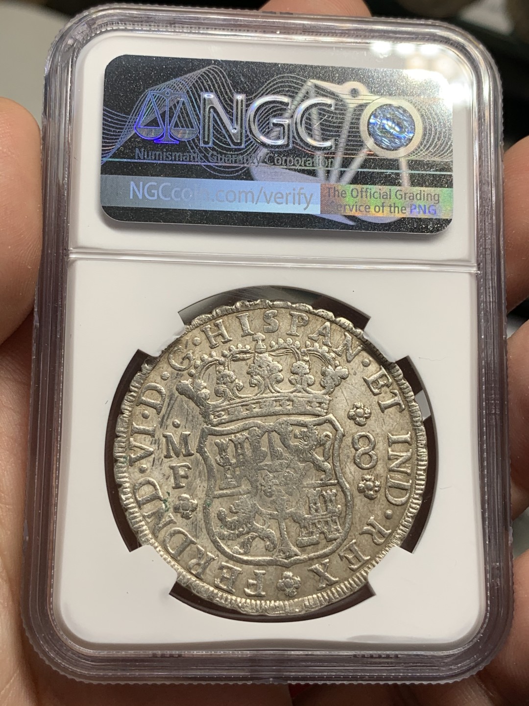 《竞宝斋》西.葡及其殖民地国家专场-第70场（全场不限金额包邮） NGC-AUD 墨西哥1753年 地球双柱大银币 中期年份 风格粗狂 值得收藏