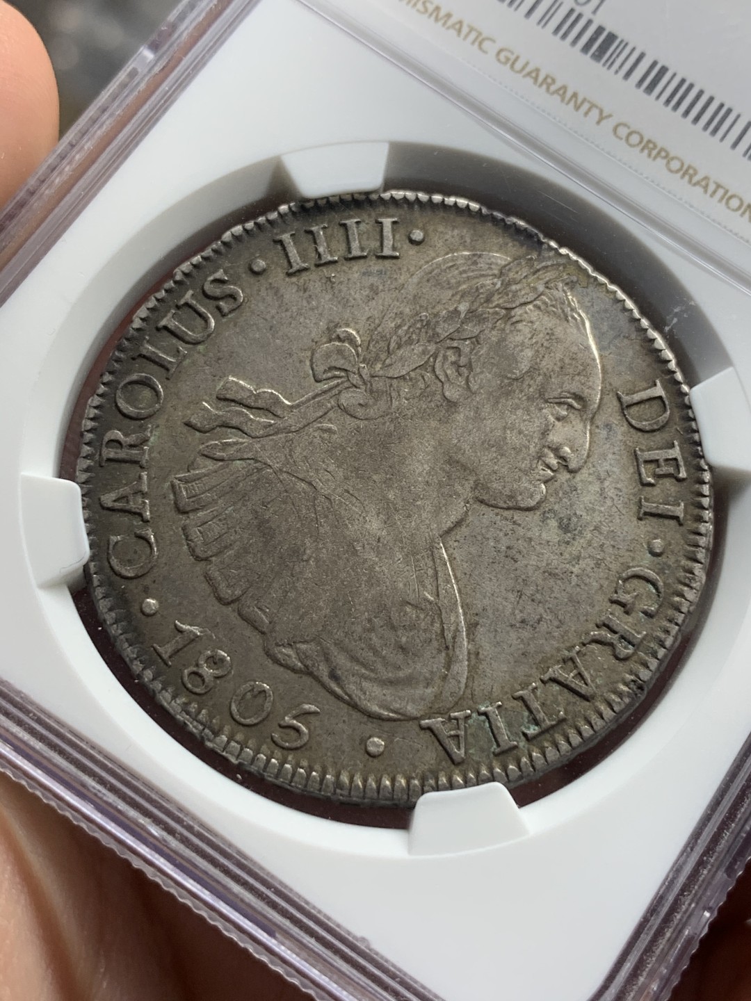 《竞宝斋》西.葡及其殖民地国家专场-第70场（全场不限金额包邮） NGC-XF40 智利！ 1805年 卡洛斯四世  8R双柱大银币 智利罕见双柱厂 原味老包浆 深打