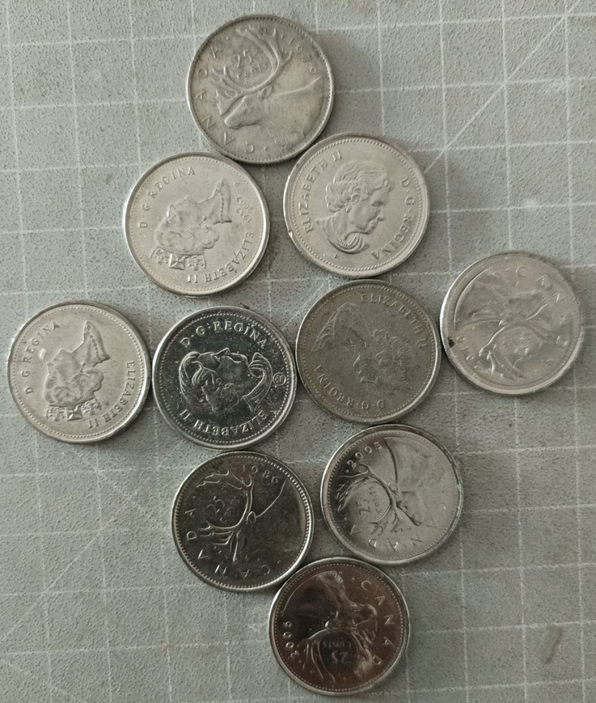 泡泡堂第二十三期  世界硬币邮票纪念章专场（全场20包邮） 加拿大25分驯鹿时候，