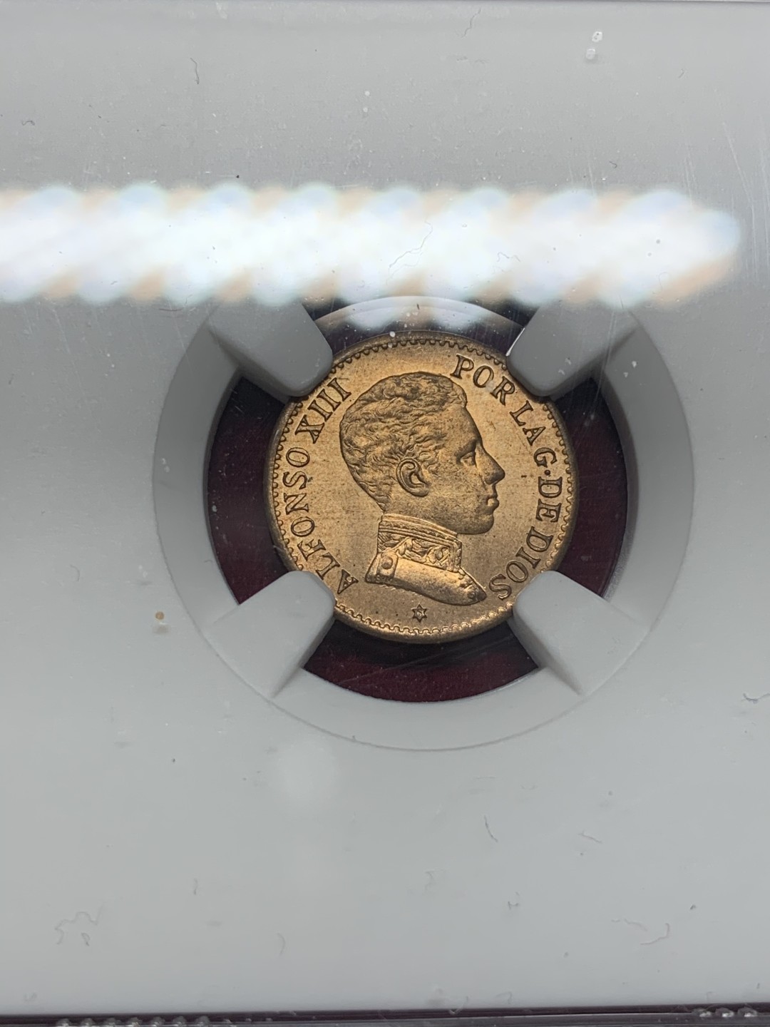 《竞宝斋》西.葡及其殖民地国家专场-第70场（全场不限金额包邮） NGC MS63RB 西班牙 阿方索十三世 1906年 1分铜币 百年保存 相当不易