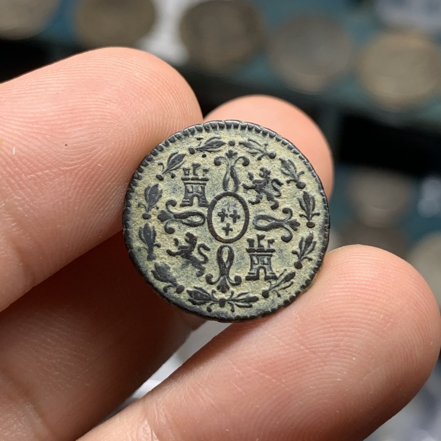 《竞宝斋》西.葡及其殖民地国家专场-第70场（全场不限金额包邮） 超高细节 西班牙 1777年 卡洛斯三世 2M铜币 原味包浆 恰到好处的显示 打制剧中 人像完整