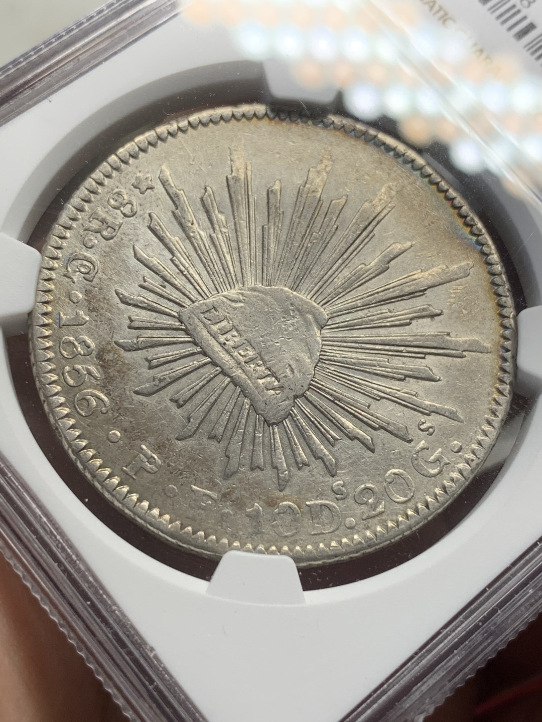 《竞宝斋》西.葡及其殖民地国家专场-第70场（全场不限金额包邮） NGC-AUD 墨西哥 1856年 花边鹰洋 大银币 中期好品