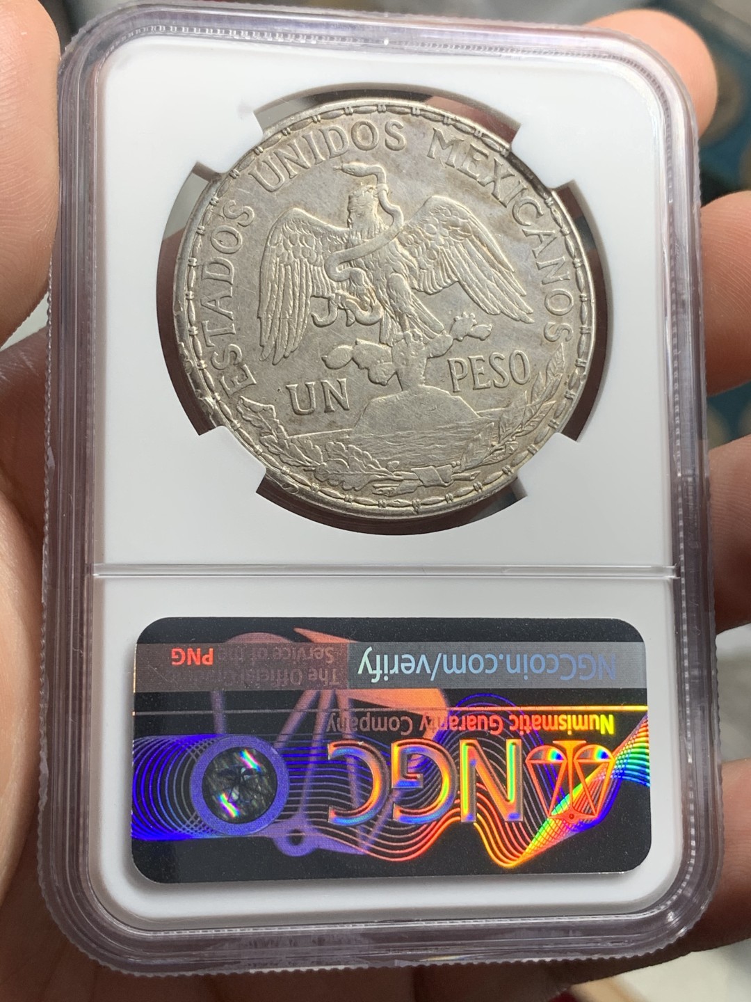 《竞宝斋》西.葡及其殖民地国家专场-第70场（全场不限金额包邮） NGC-XFD 墨西哥 1913年 骑马鹰洋 1比索银币 最热墨西哥币 状态好