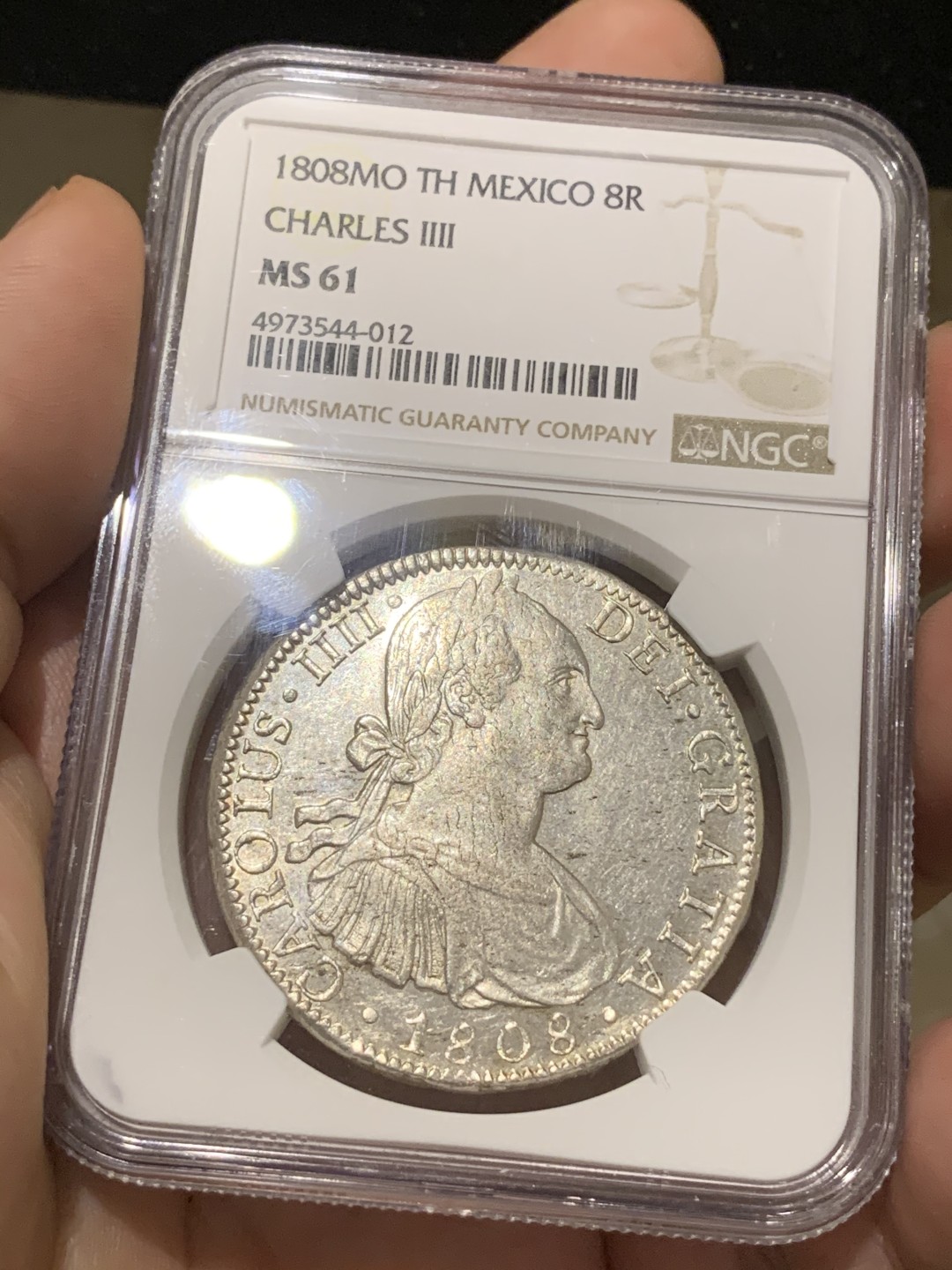 《竞宝斋》西.葡及其殖民地国家专场-第70场（全场不限金额包邮） NGC-MS61 西属墨西哥 卡四 1808年  8里亚尔双柱大银币 状态不输62