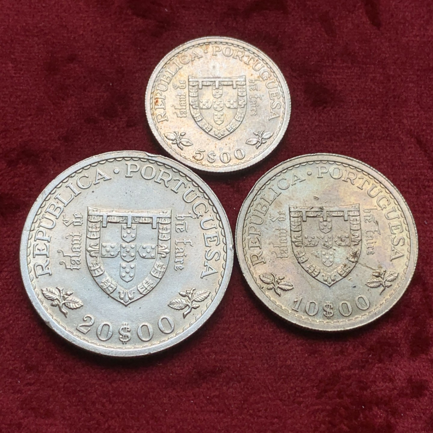 《竞宝斋》西.葡及其殖民地国家专场-第70场（全场不限金额包邮） （3枚一套）UNC品 葡萄牙 1966年 纪念航海家 亨利王子逝世100周年 5，10，20面值 3枚总重40.5克