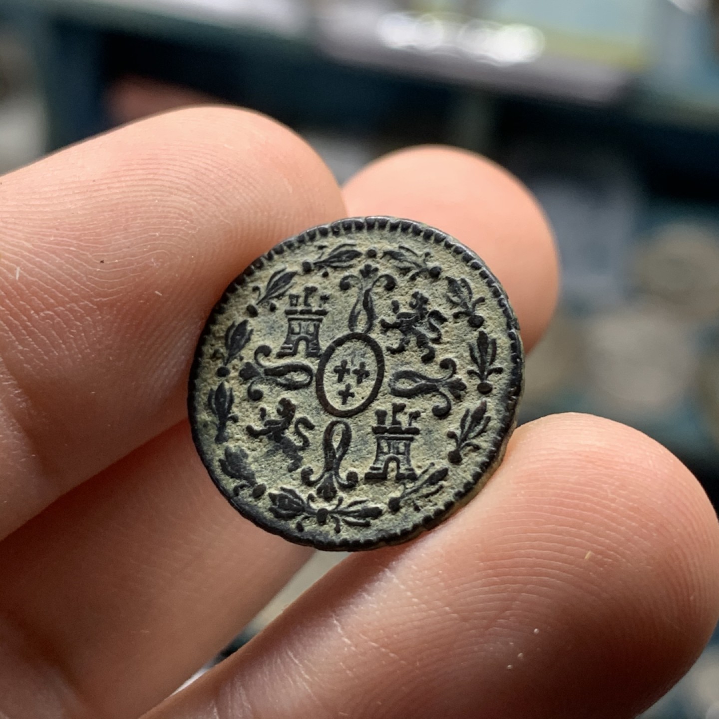 《竞宝斋》西.葡及其殖民地国家专场-第70场（全场不限金额包邮） 超高细节 西班牙 1777年 卡洛斯三世 2M铜币 原味包浆 恰到好处的显示 打制剧中 人像完整