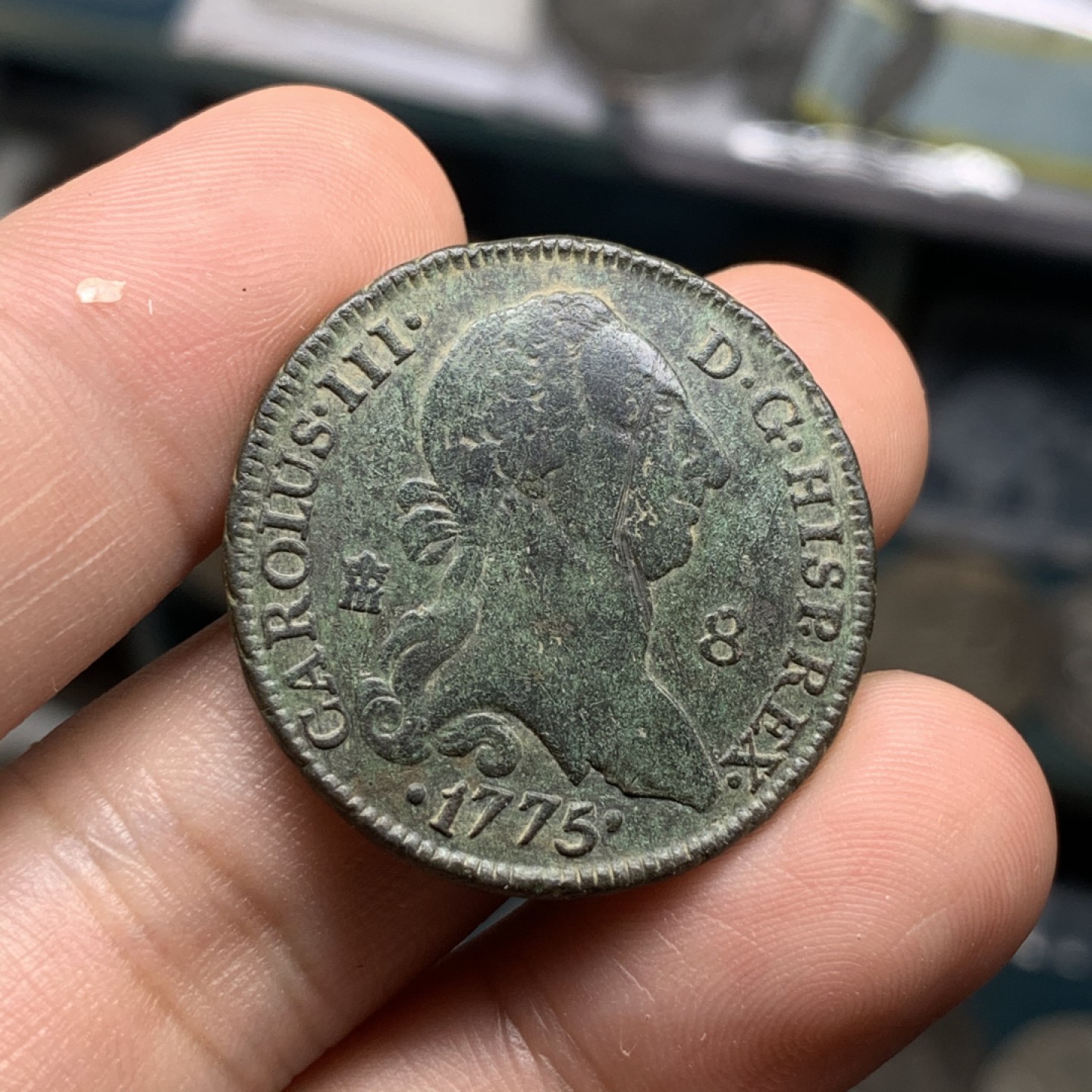 《竞宝斋》西.葡及其殖民地国家专场-第70场（全场不限金额包邮） 西班牙 本土 1775年 卡三 8M 大铜币 包浆好 磨损非常小 细节见图