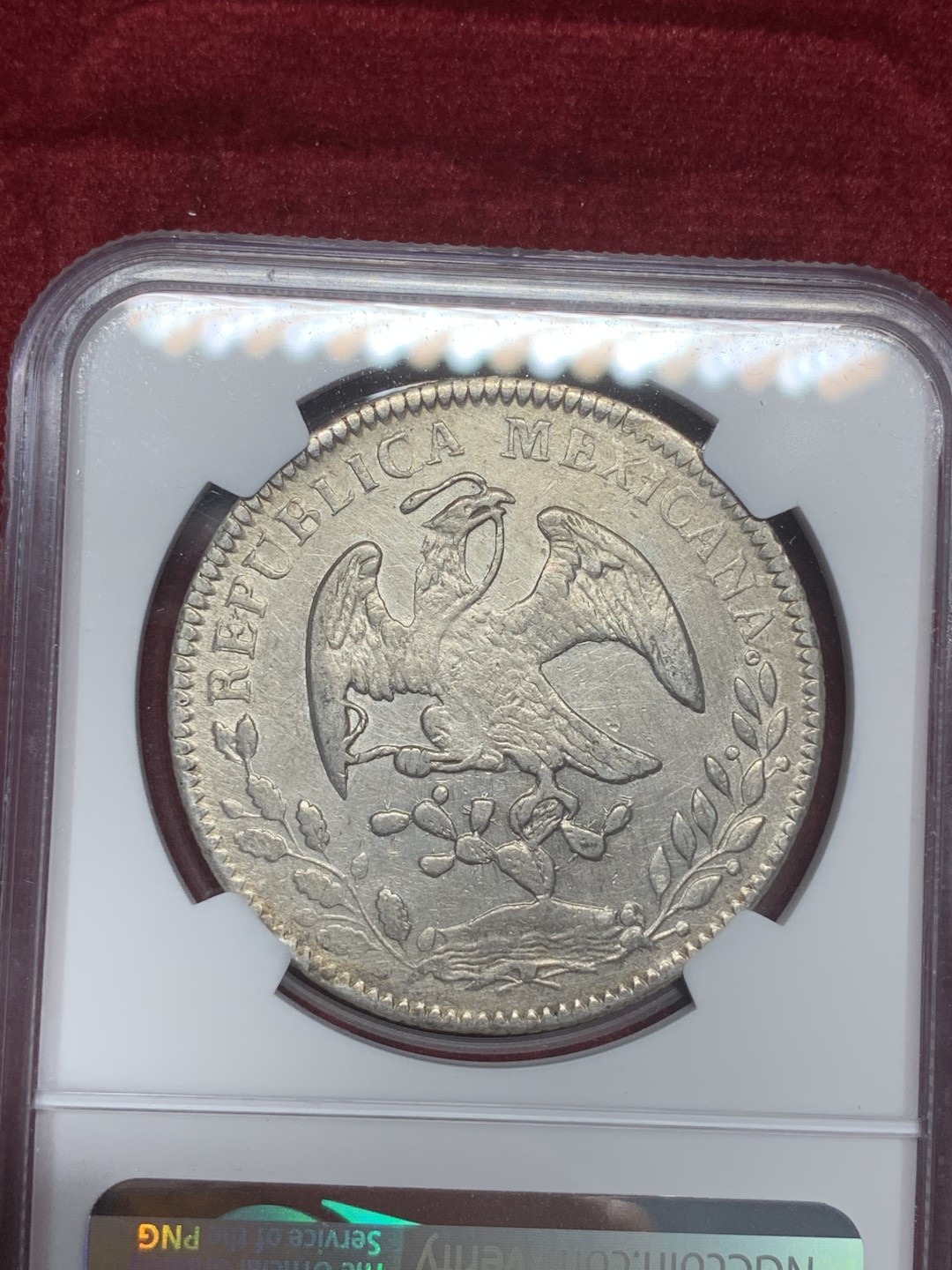 《竞宝斋》西.葡及其殖民地国家专场-第70场（全场不限金额包邮） NGC-AUD 墨西哥 1856年 花边鹰洋 大银币 中期好品