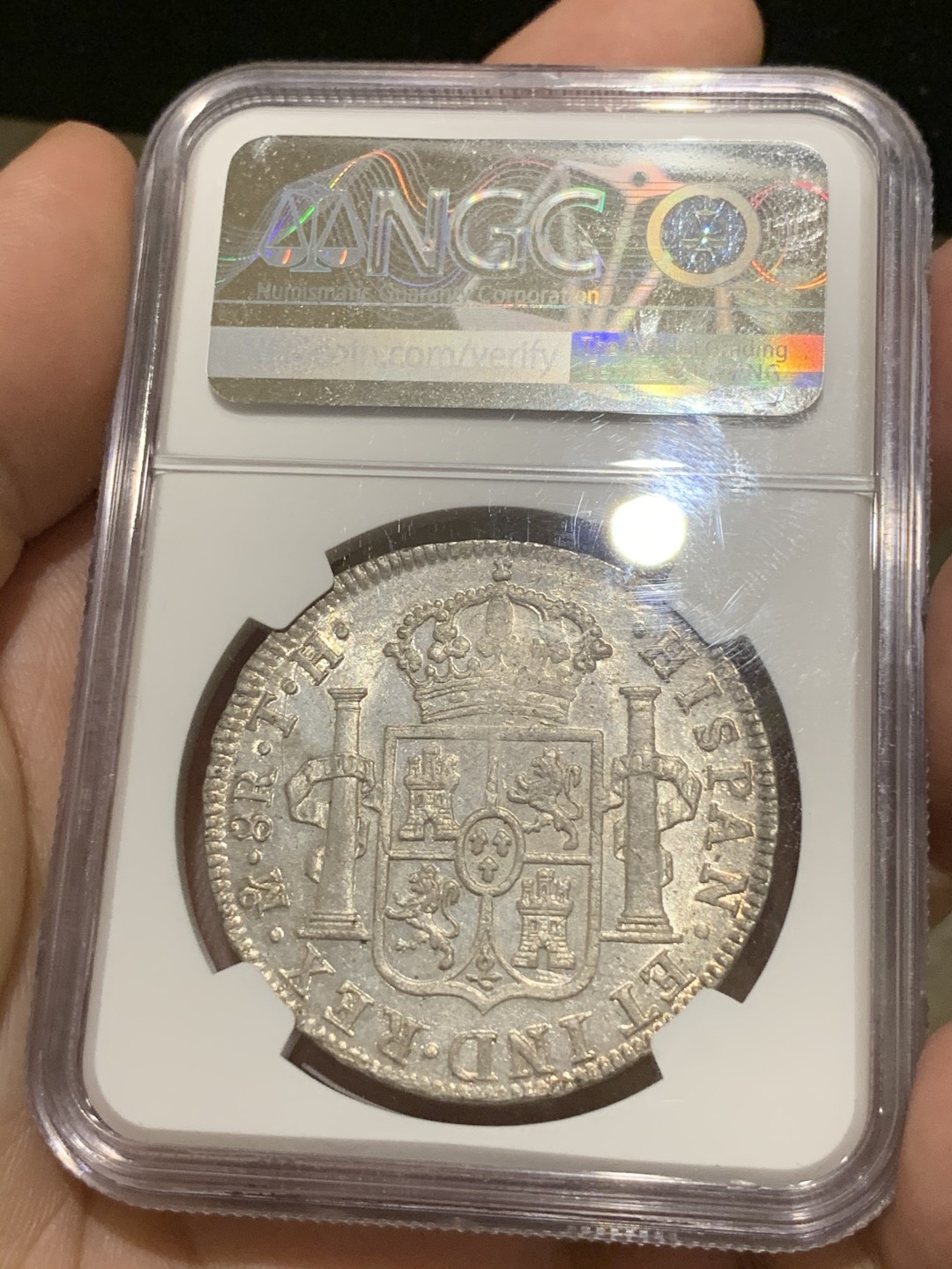 《竞宝斋》西.葡及其殖民地国家专场-第70场（全场不限金额包邮） NGC-AU58 墨西哥双柱 费迪南七世 1809年 8里亚尔 过渡年份 臆造头像 潜力巨大 原光深打   