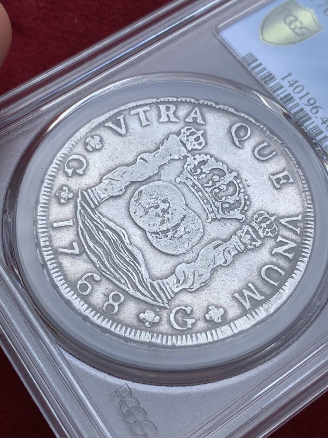 《竞宝斋》西.葡及其殖民地国家专场-第70场（全场不限金额包邮） PCGS XF40 1768年西属危地马拉地球双柱银币 少见危地马拉铸造，季军分，同版同年份VF35分HA去年拍卖价2100刀