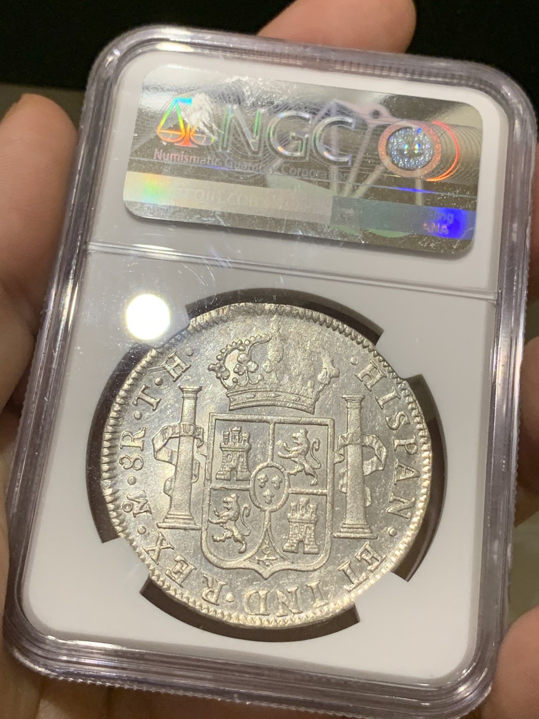 《竞宝斋》西.葡及其殖民地国家专场-第70场（全场不限金额包邮） NGC-MS61 西属墨西哥 卡四 1808年  8里亚尔双柱大银币 状态不输62