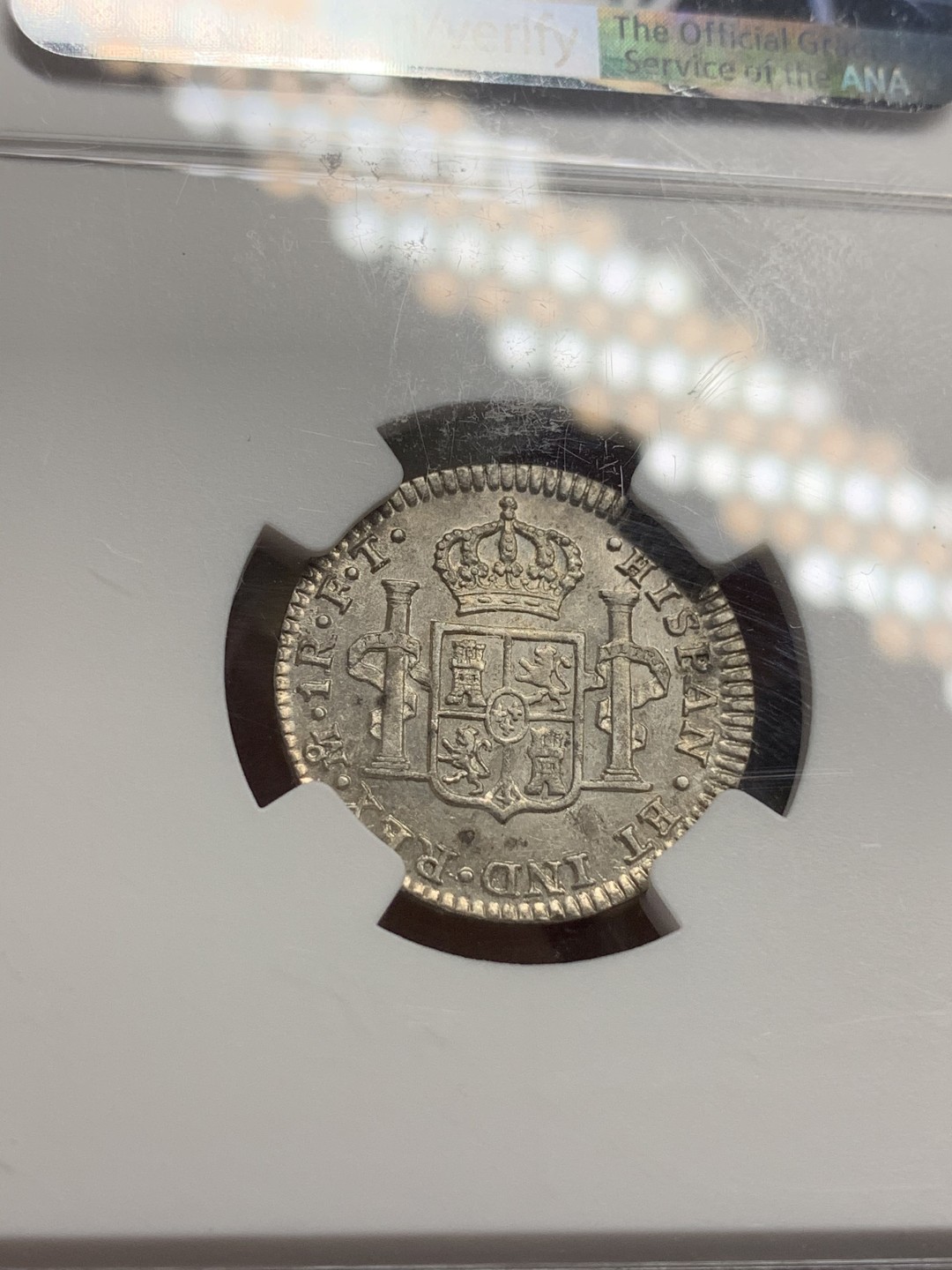 《竞宝斋》西.葡及其殖民地国家专场-第70场（全场不限金额包邮） NGC-AU55 墨西哥卡洛斯四世 1803年 1里亚尔银币 原味原光 小耗子 好品难得