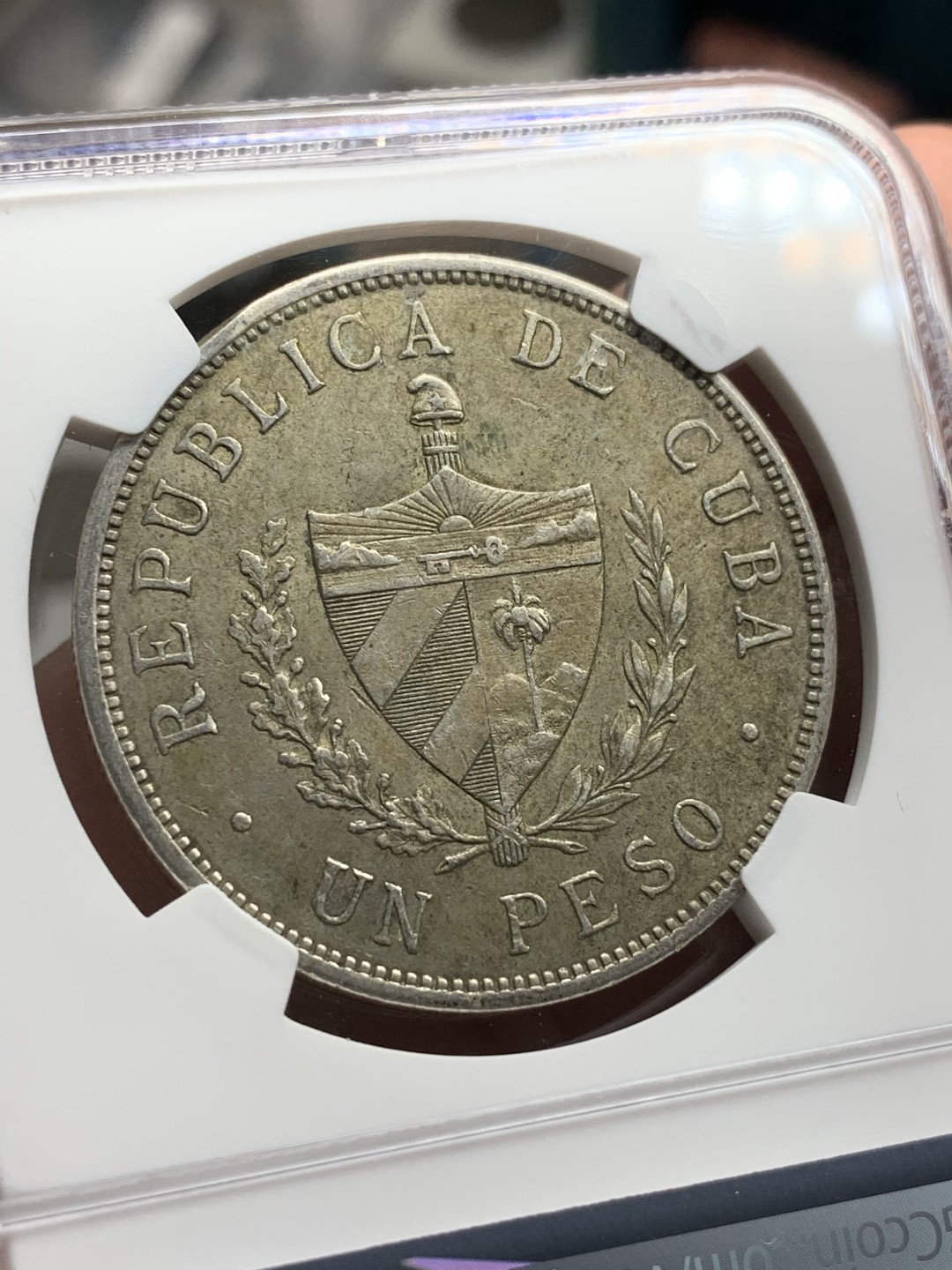 《竞宝斋》西.葡及其殖民地国家专场-第70场（全场不限金额包邮） NGC-UNC 古巴1932年 大五星 1比索 银币 双面原味包浆 细节好