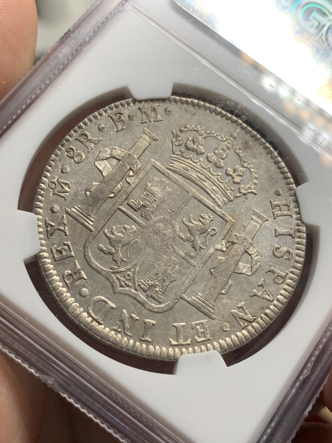 《竞宝斋》西.葡及其殖民地国家专场-第70场（全场不限金额包邮） NGC-AU53 墨西哥 1798年 卡洛斯四世双柱8R大银币 早期版本