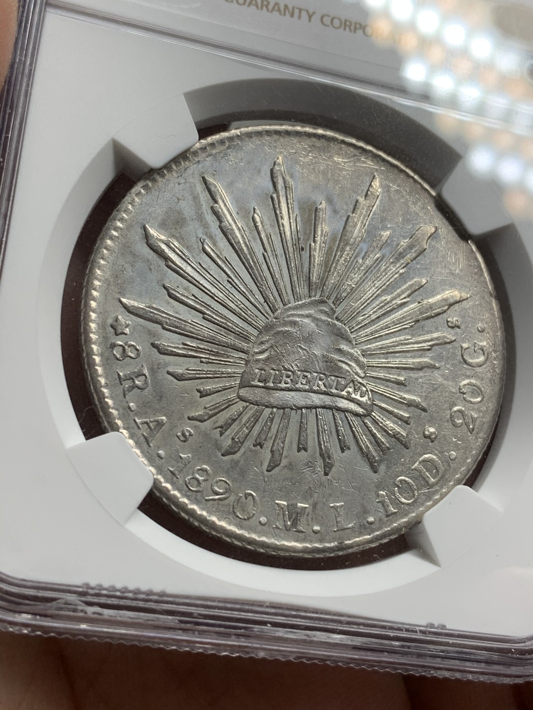 《竞宝斋》西.葡及其殖民地国家专场-第70场（全场不限金额包邮） NGC-AUD 墨西哥花边鹰洋  1890年AS ML版 8R银币  原味带底光 