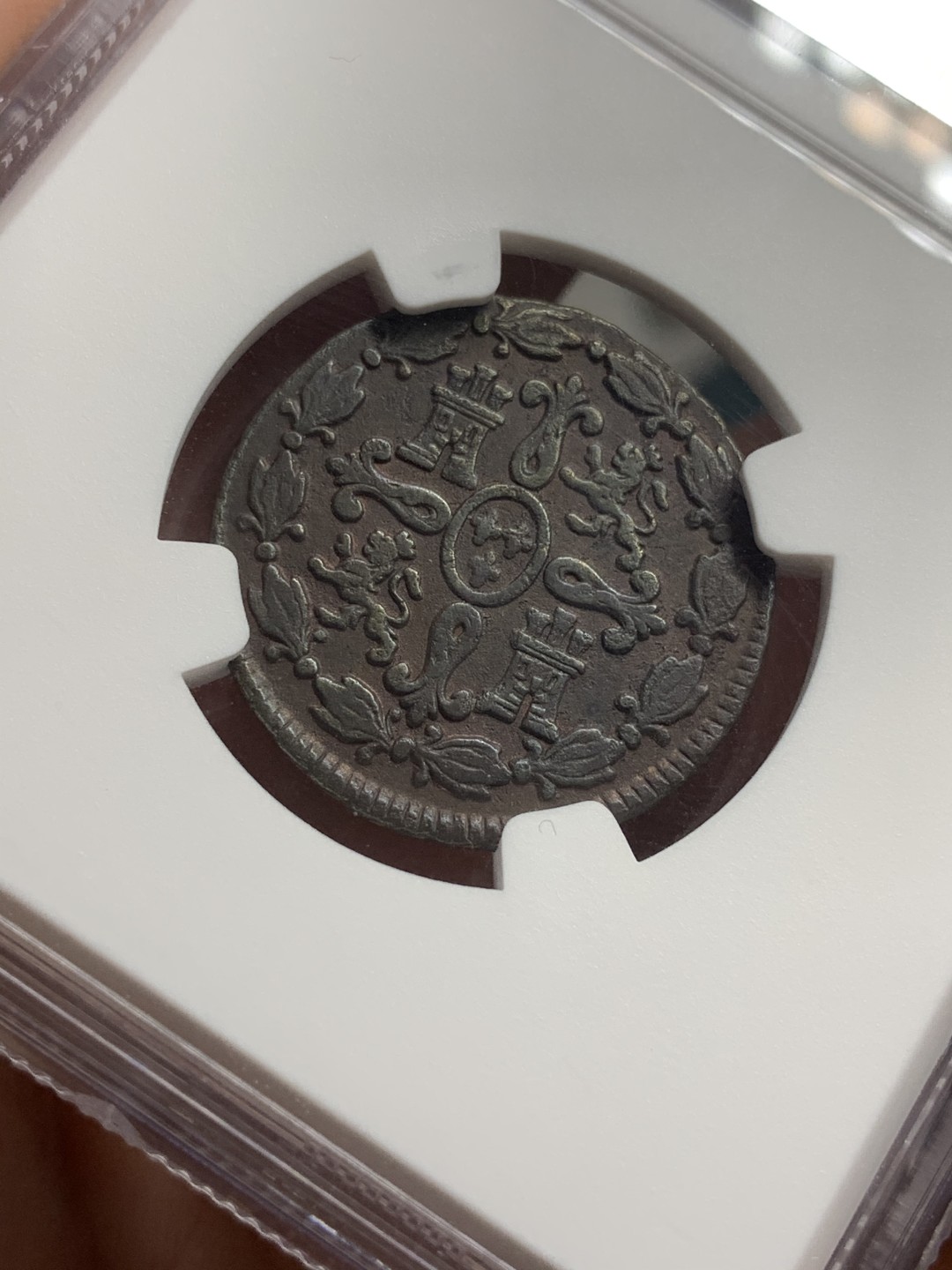 《竞宝斋》西.葡及其殖民地国家专场-第70场（全场不限金额包邮） NGC 评级 西班牙1777年  卡洛斯三世 4M铜币 磨损小 保存的不错