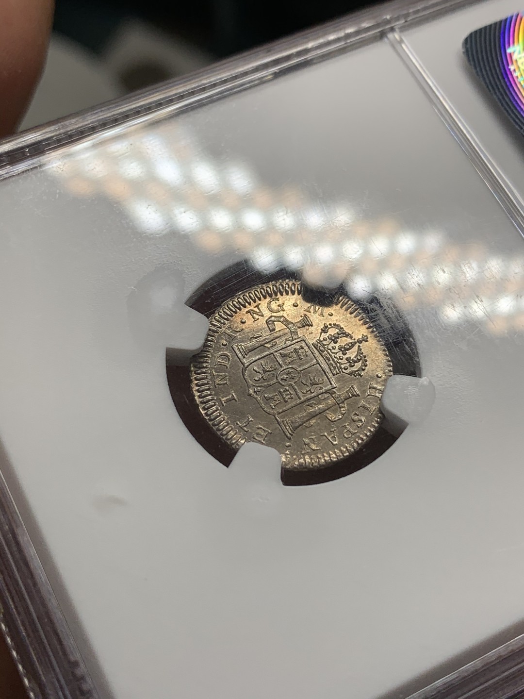 《竞宝斋》西.葡及其殖民地国家专场-第70场（全场不限金额包邮） NGC-MS64  危地马拉 双柱 费迪南七世 1809 1/2 里亚尔 理查德名人旧藏  五彩包浆 小币中的战斗机