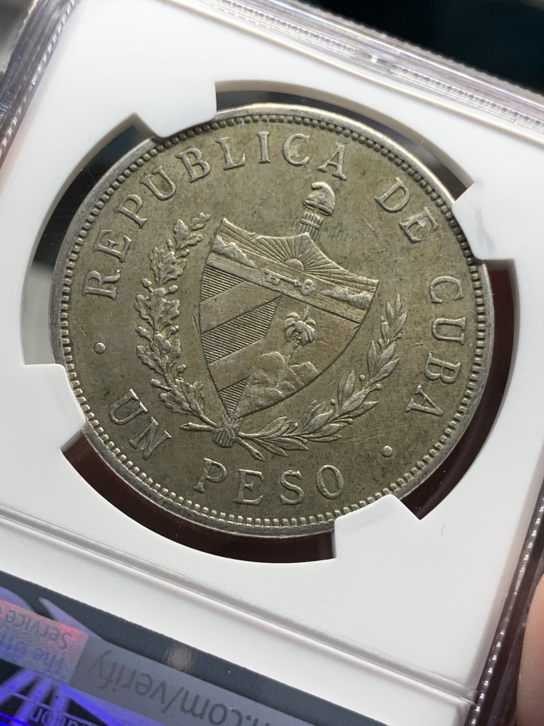 《竞宝斋》西.葡及其殖民地国家专场-第70场（全场不限金额包邮） NGC-UNC 古巴1932年 大五星 1比索 银币 双面原味包浆 细节好